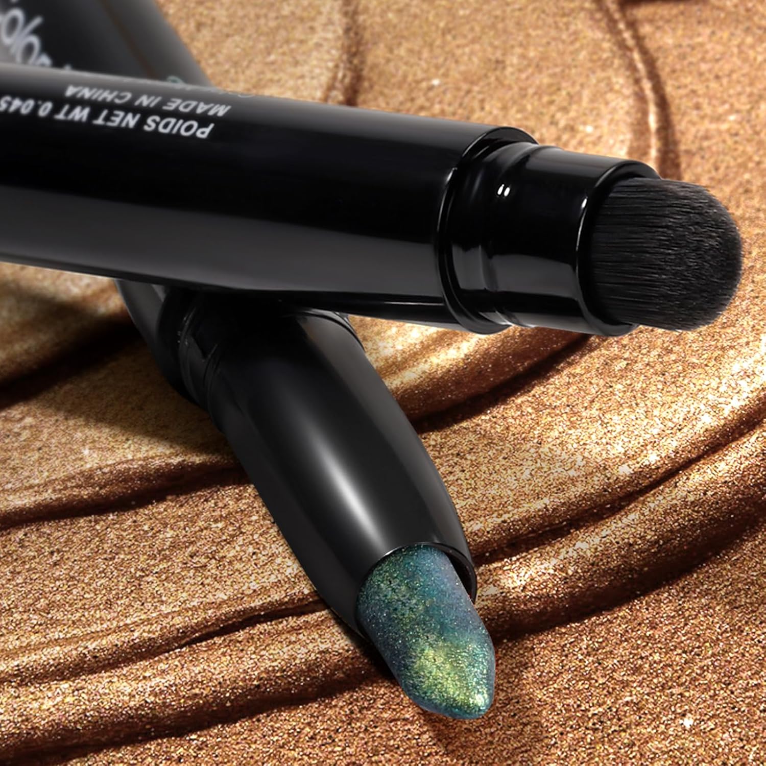 Cream Waterproof Hypoallergenic Eyeshadow Stick, long wear Metallic Glitter Matte Eye Shadow Pencil With Makeup Brush, Eye Brightener, 47 Emerald Metallic - Image 6