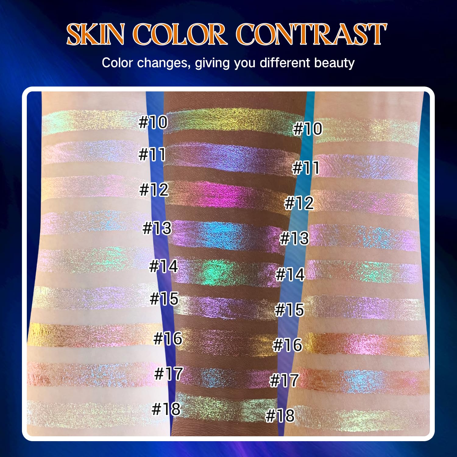 CHARMACY Liquid Duochrome Eyeshadow, Multi-Dimensional Eye Looks, Long Lasting Glitter Eye Shadow Sets Metallic Pigments, Quick Drying, Sparkling Shiny Eye Makeup for Beginners, 1.6g (#13) - Image 6