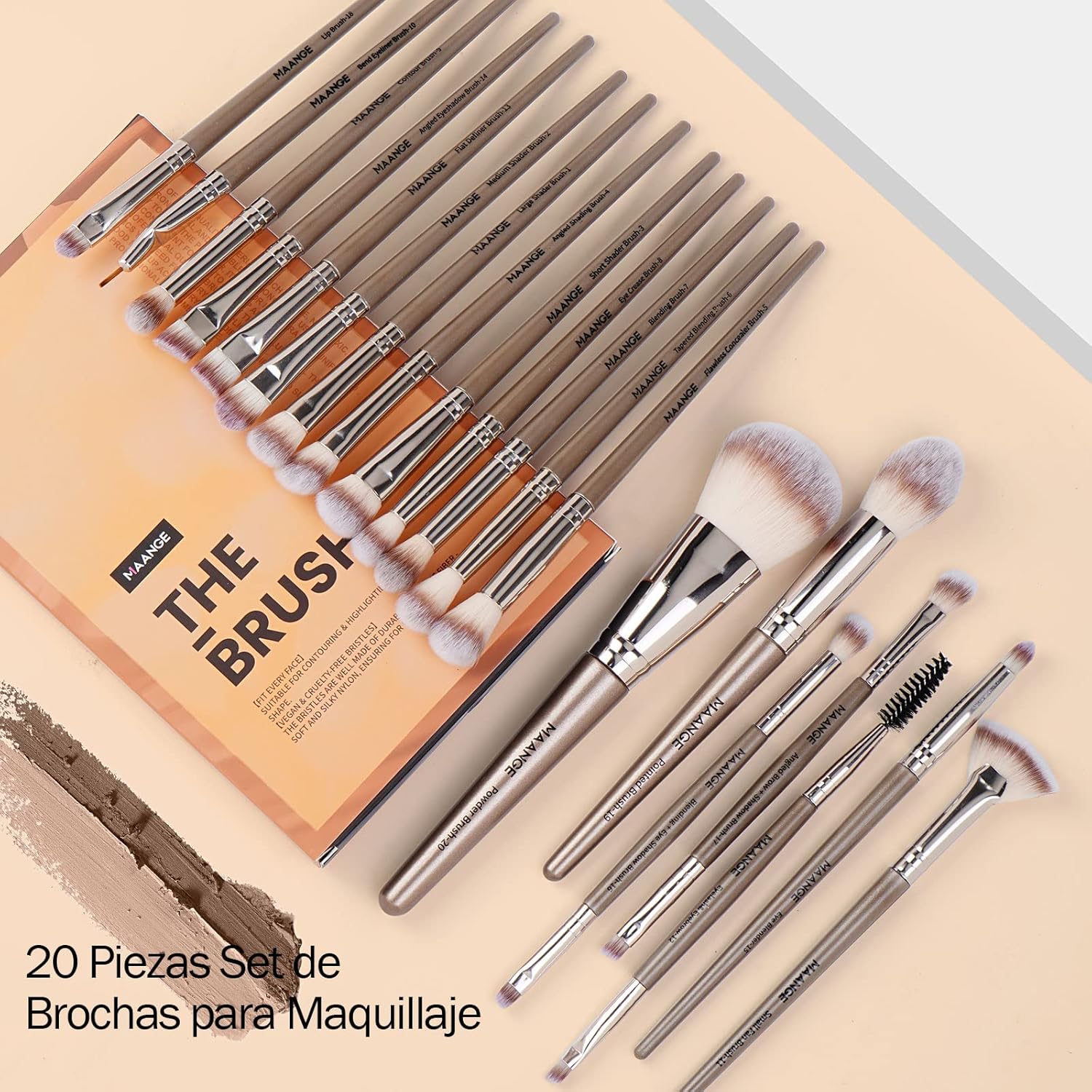 Make up Brushes, 20 Pcs Professional Makeup Brushes Set Foundation Eyeshadow Blush Brush,Travel Kabuki Blending Concealers Face Powder Eye Makeup Brush Sets with Gift box - Image 6
