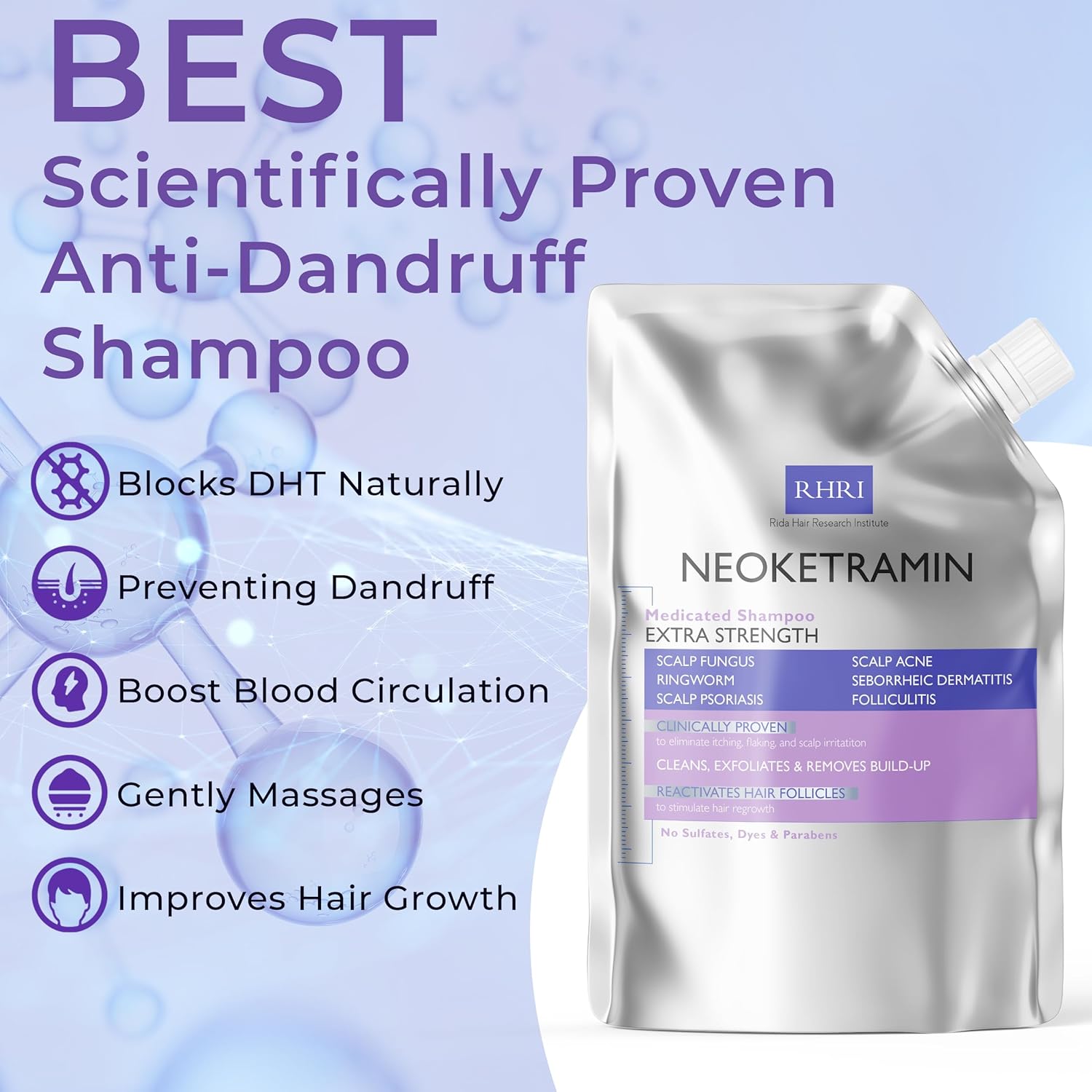 Anti Fungal Shampoo for Men & Women | Anti Dandruff, Medicated, Folliculitis Shampoo for Dry Scalp, Psoriasis, Ringworm | for Itchy, Flaky & Irritated Scalp | No Paraben & Sulphate - Image 5