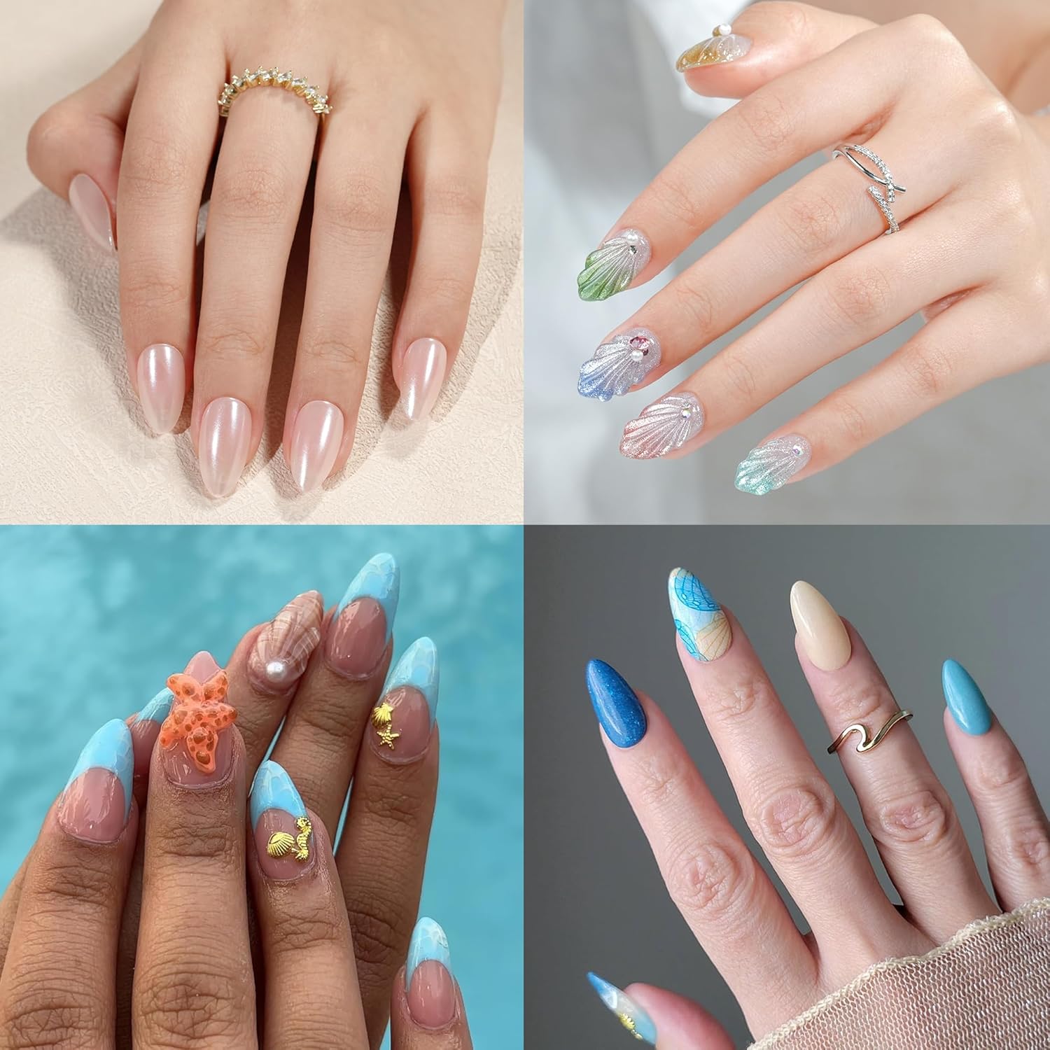 Short Almond Nail Tips 504Pcs, Jofay Fashion Pre-shaped & Etched Acrylic Fake Nails Full Cover Almond Clear Gel Nail Tips Full Matte False Nails Press On Nails for Nail Extensions DIY Salon 19 Sizes - Image 7