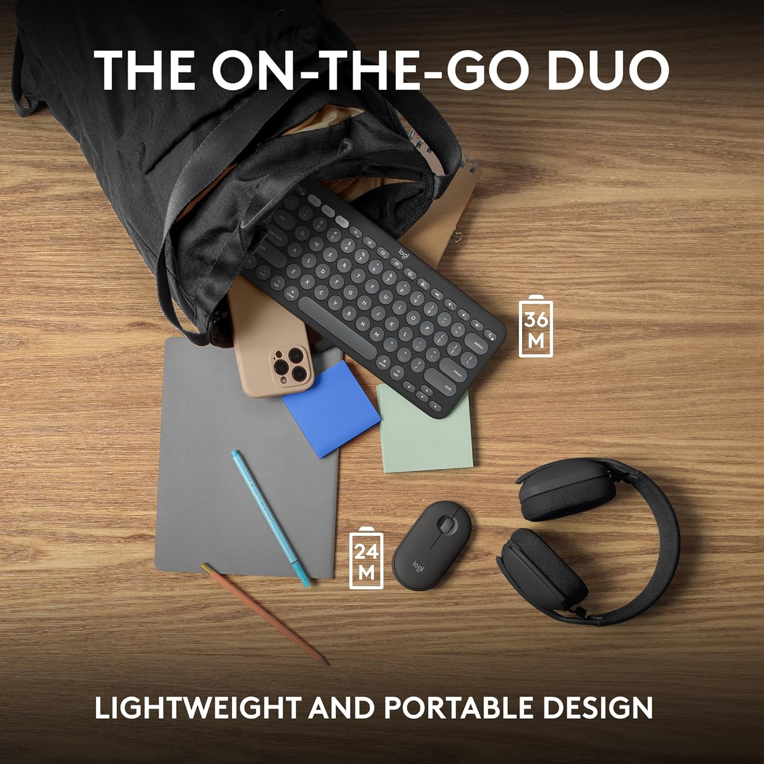 Logitech Pebble 2 Combo for Mac, Wireless Keyboard and Mouse, Slim, Quiet and Portable, Customizable, Bluetooth Mouse and Keyboard, Easy-Switch, for macOS, iPadOS - Tonal Graphite - Image 9