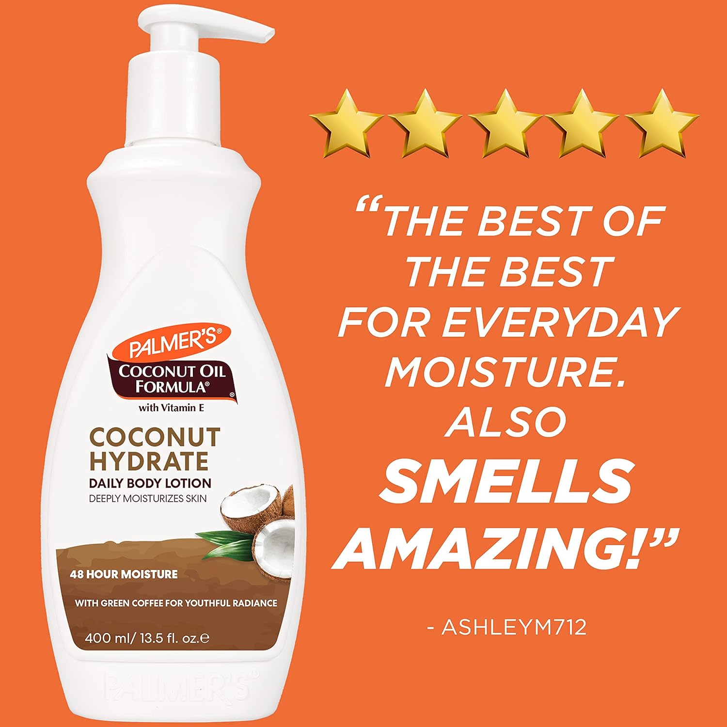 Palmer's Coconut Oil Formula Body Lotion for Dry Skin, Hand & Body Moisturizer with Green Coffee Extract & Vitamin E, Pump Bottle, 13.5 Fl Oz (Pack of 1) - Image 9