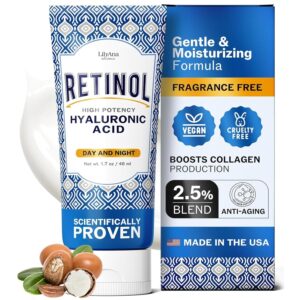LilyAna Naturals Anti Aging Retinol Face Cream for Women – Wrinkle & Neck Cream for Firming, Retinol Moisturizer for Face with Hyaluronic Acid, Hydrating Night Cream for Fine Lines, Collagen Boost