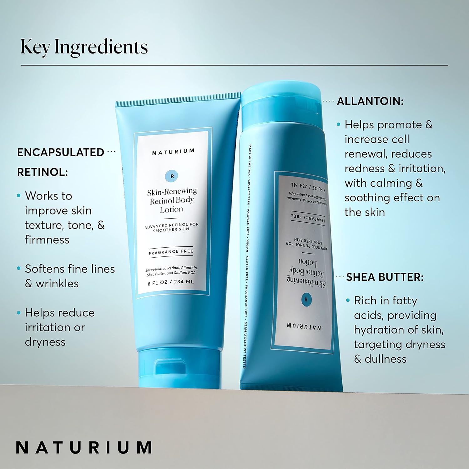 Naturium Skin-Renewing Retinol Body Lotion, Advanced Firming Anti-Aging Skin Care, with Encapsulated Retinol & Shea Butter, 8 oz - Image 5