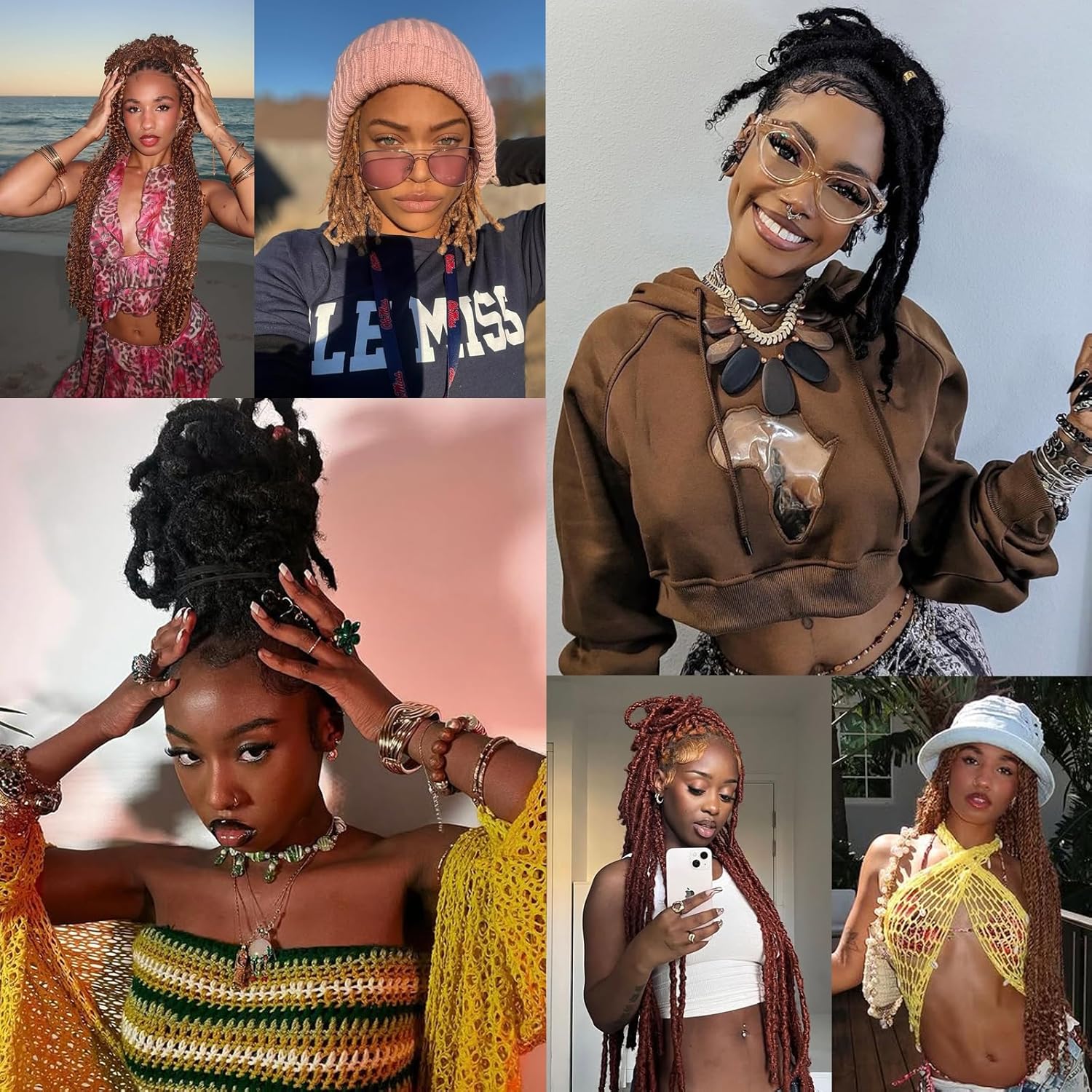 Spring Afro Twist Hair, 20 Inch Springy Marley Twist Braiding Hair Pre-Separated 6 Packs Spring Twist Afro Kinkys Bulk Hair for Soft Locs Crochet Hair Extensions for Black Women (1B, 20inch) - Image 6