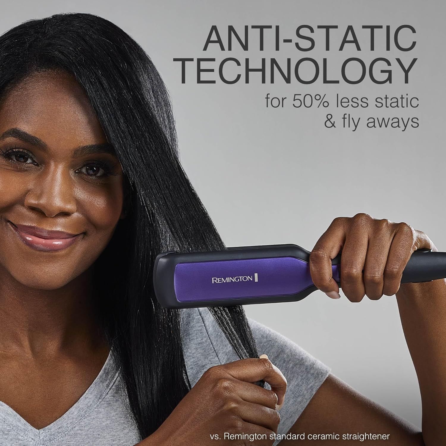 Remington 1 3/4" Flat Iron, Hair Straightener with Anti-Static Technology, 30-Second Heat Up & 60 Minute Auto Shut-Off, 30% Longer Ceramic Floating Plates, Titanium + Ceramic Coating - Image 2