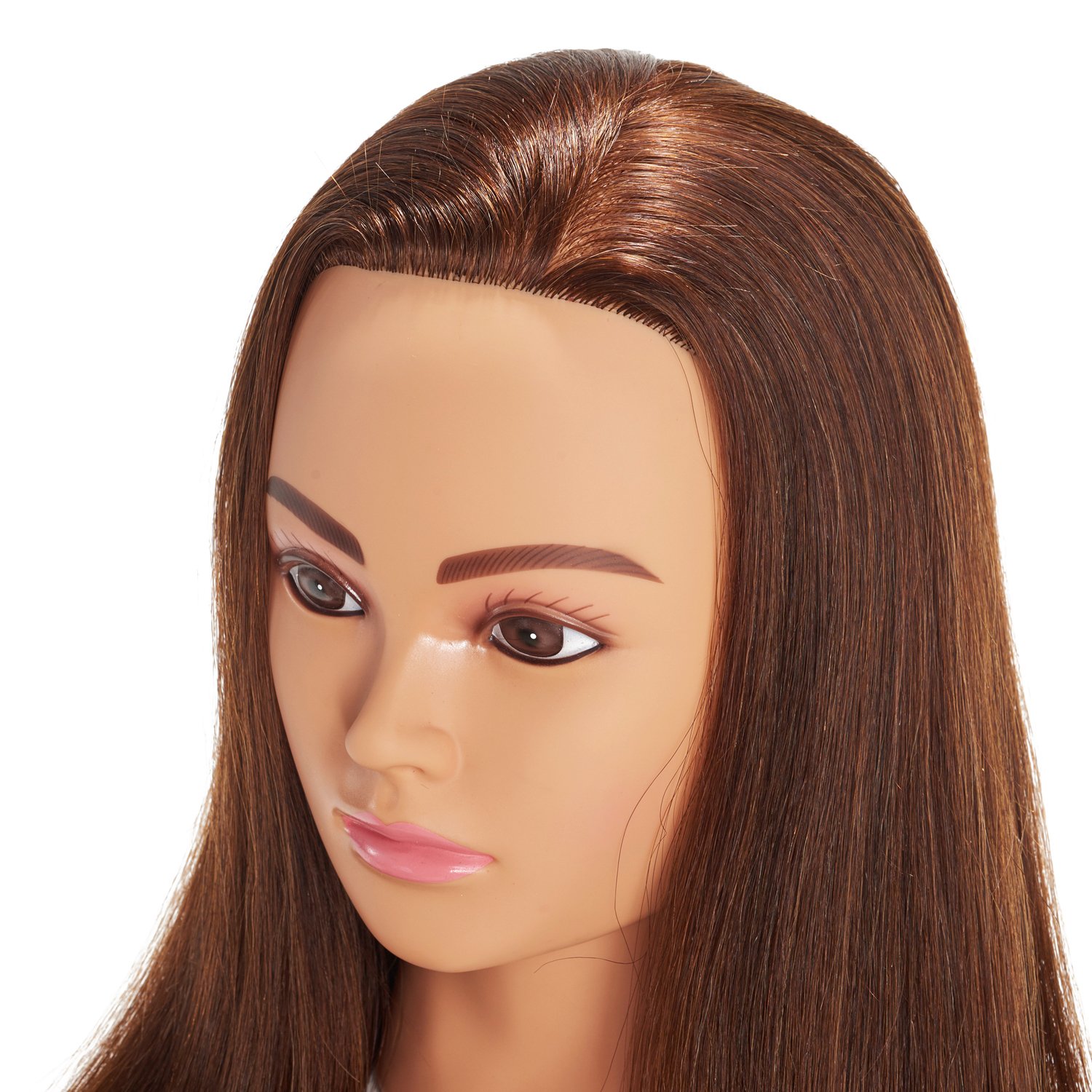 Hairingrid Mannequin Head 20"-22" 100% Human Hair Hairdresser Cosmetology Mannequin Manikin Training Head Hair and Free Clamp Holder (1906LB0414) - Image 8