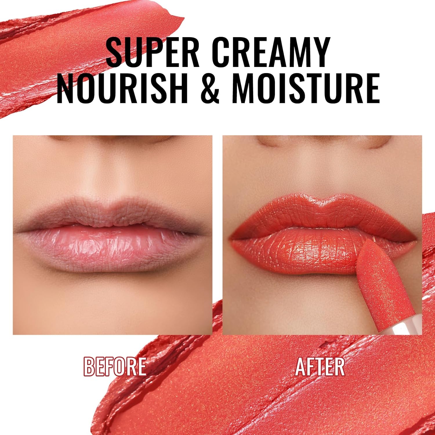 Oulac Moisturizing Coral Lipstick for Women Tinted Lip Balm Infused with Sodium Hyaluronate Acid, Lightweight Lip Makeup, Vegan & Gluten Free, PG04 Sunrise - Image 5