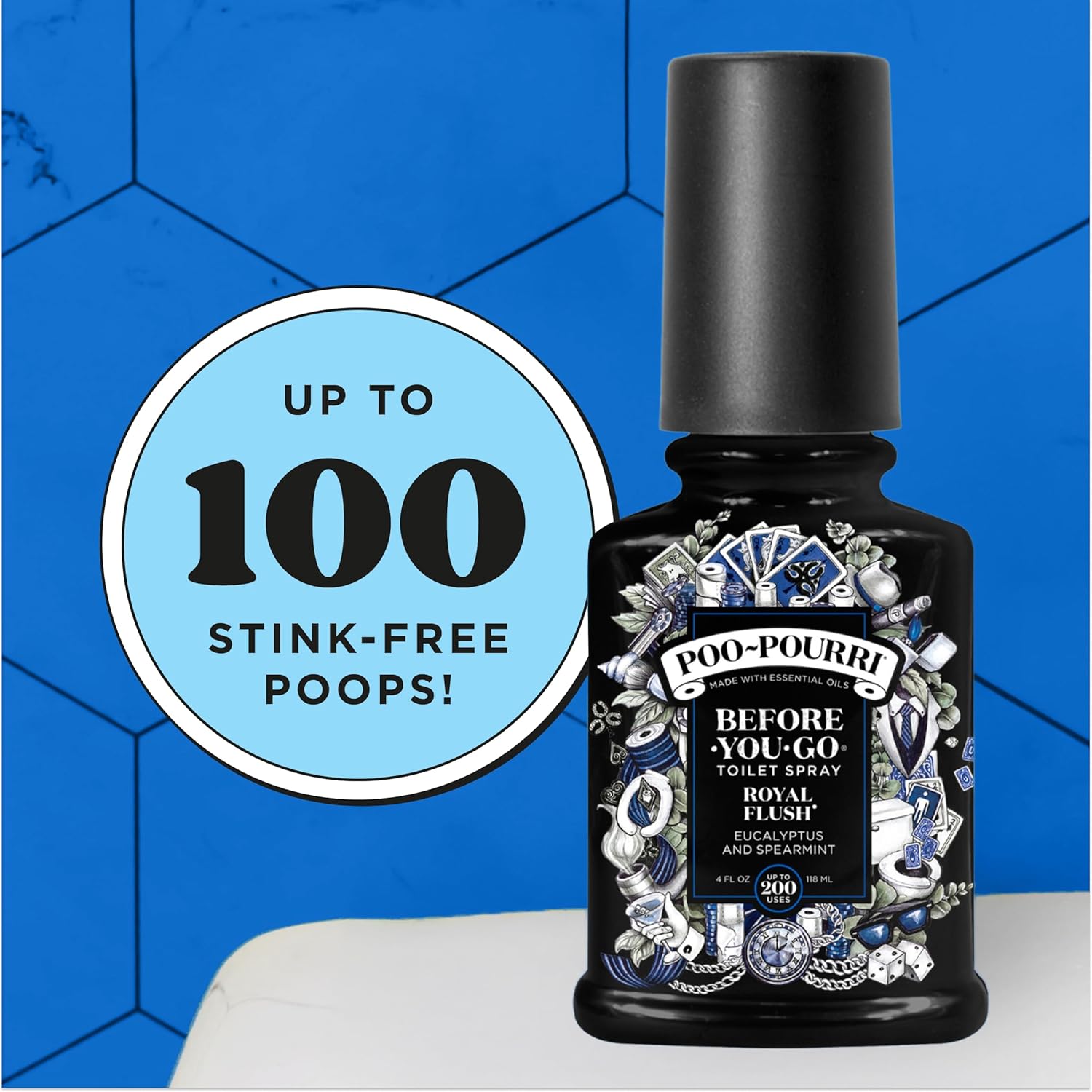 Poo-Pourri Before-You-Go Toilet Spray, Royal Flush, 2 Fl Oz - Eucalyptus and Spearmint - Image 9