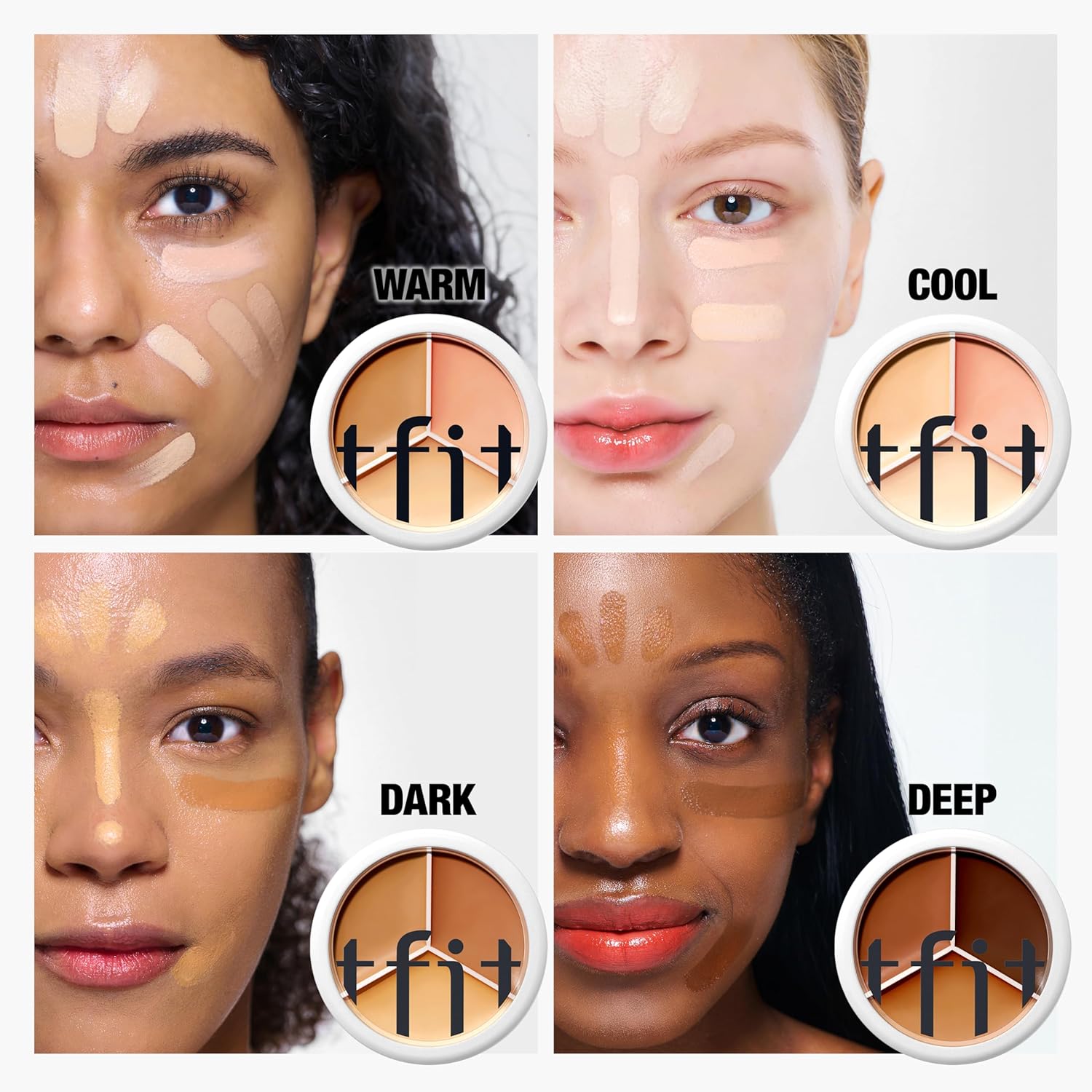 Multi-Use Pot Concealer - Triple Palette | High-Pigmented, Full Coverage & Crease-Proof | Korean Concealer for Dark Circles, Redness & Blemishes (01 Neutral, 0.52 Oz) - Image 6