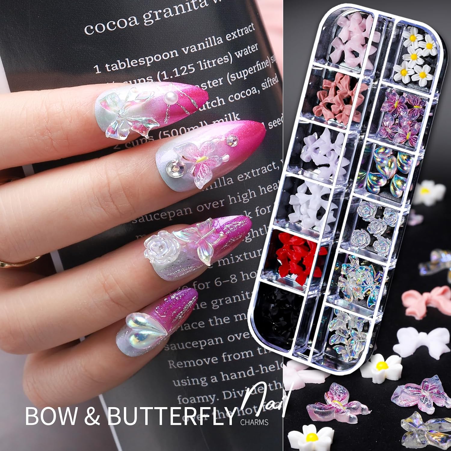 Teenitor Nail Charms Nail Art Kit with 15 Sheets Gold Nail Stickers, 6 Boxes of Nail Gems Nail Art Tools Nail Rhinestones for Nails, Nail Supplies 3D Nail Charms and Gems Nail Decals Nail Pearls - Image 4