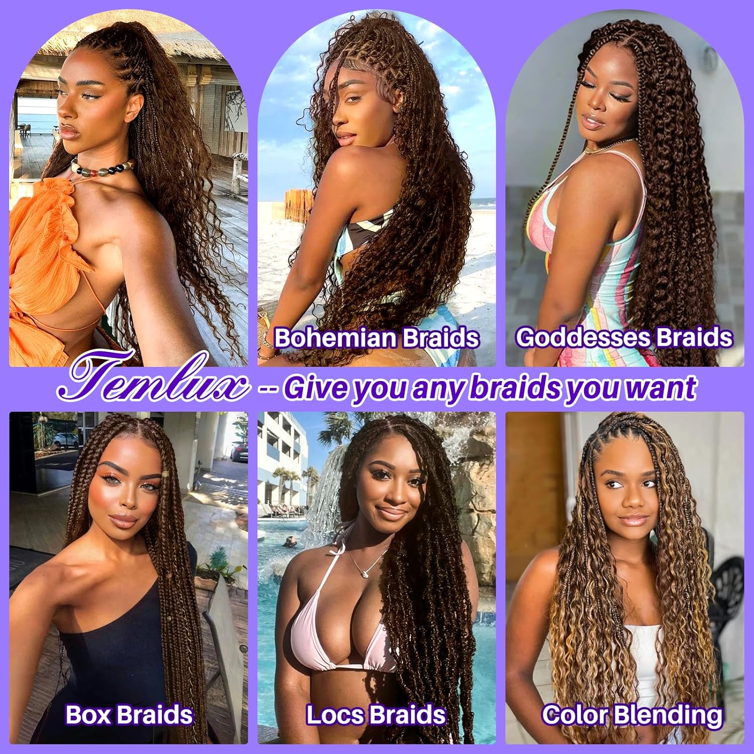 Human Braiding Hair for Boho Braids 110g 20 Inch Color 4 Deep Wave Boho Bulk Human Hair for Braiding Knotless 12A Wet and Wavy Bohemian 3 No Weft Bundles/Pack Curly Braids Brown - Image 4