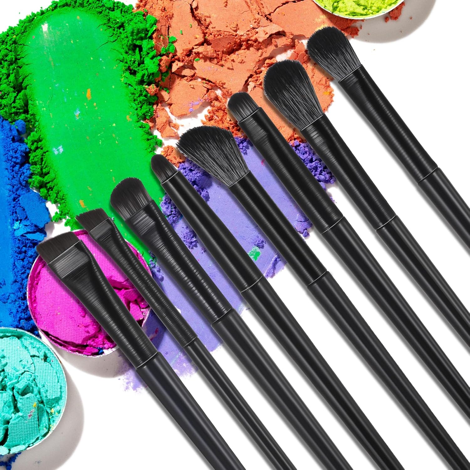 Eye Makeup Brushes Set 8 Pcs Eyeshadow Brush Brush Set For Hooded Or Smaller Eyes Professional Eye Brush Smudging Defining Eyeshadow And Eyeliner For Shadow Lip Angled Eyeliner Eyebrows - Image 5