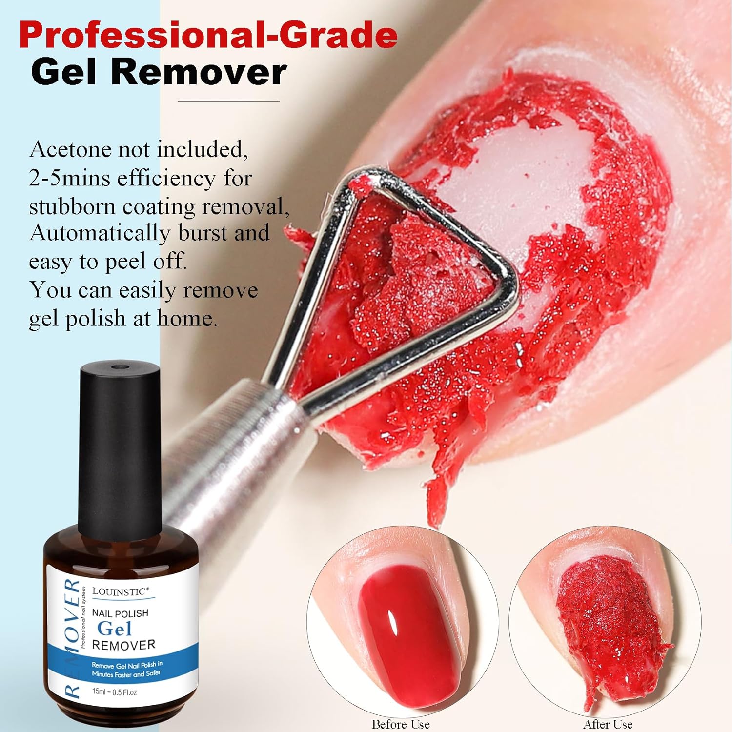 Gel Polish Remover, Gel Remover Kit Includes Cuticle Oil and Nail Polish Remover Tool No Soaking or Wrapping Removes Gel Polish in 2-5 Minutes - Image 4