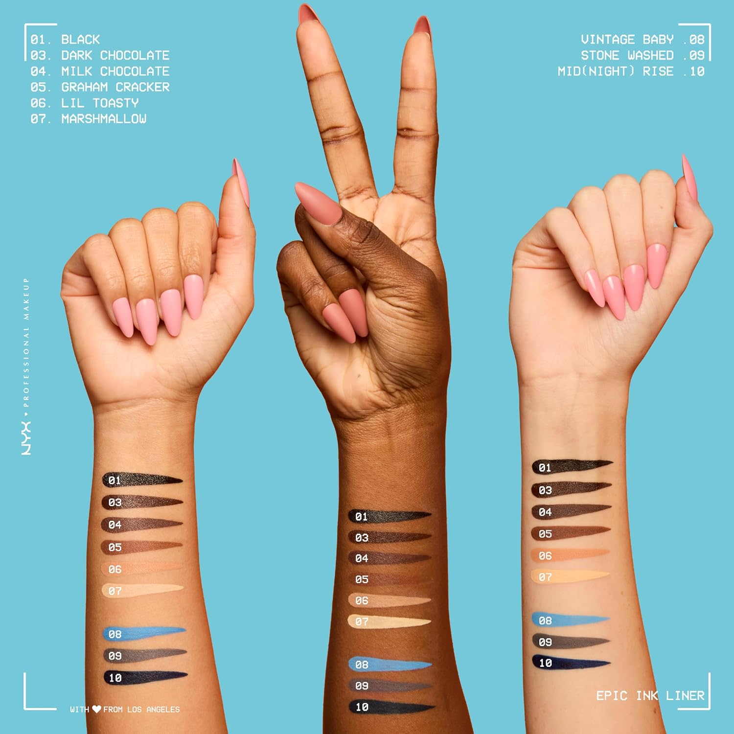 NYX PROFESSIONAL MAKEUP Epic Ink Liner, Waterproof Matte Liquid Eyeliner with Vegan Formula - Stone Washed (Grey) - Image 5