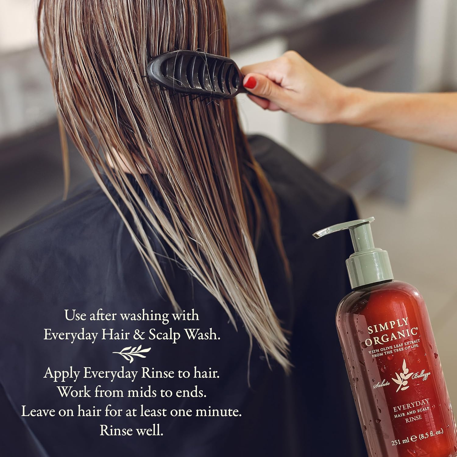 Hair & Scalp Rinse Daily Conditioner, Made in Italy, All Natural Cruelty Free Hair Care for Women & Men, Organic Olive Oil, Jojoba Oil, Spruce Tree Extract, 251ml/8.5floz, EVERYDAY - Image 6