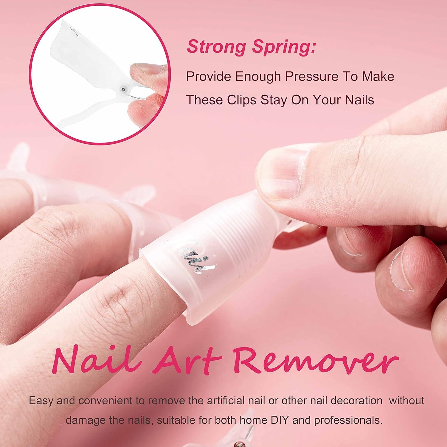Gel Polish Remover Tools Kit - 10 Clips, 400 Lint-Free Wipes, Files 100/180, Buffer Block 400/4000, Brush, Cuticle Pusher & Peeler (Clear) - Image 3