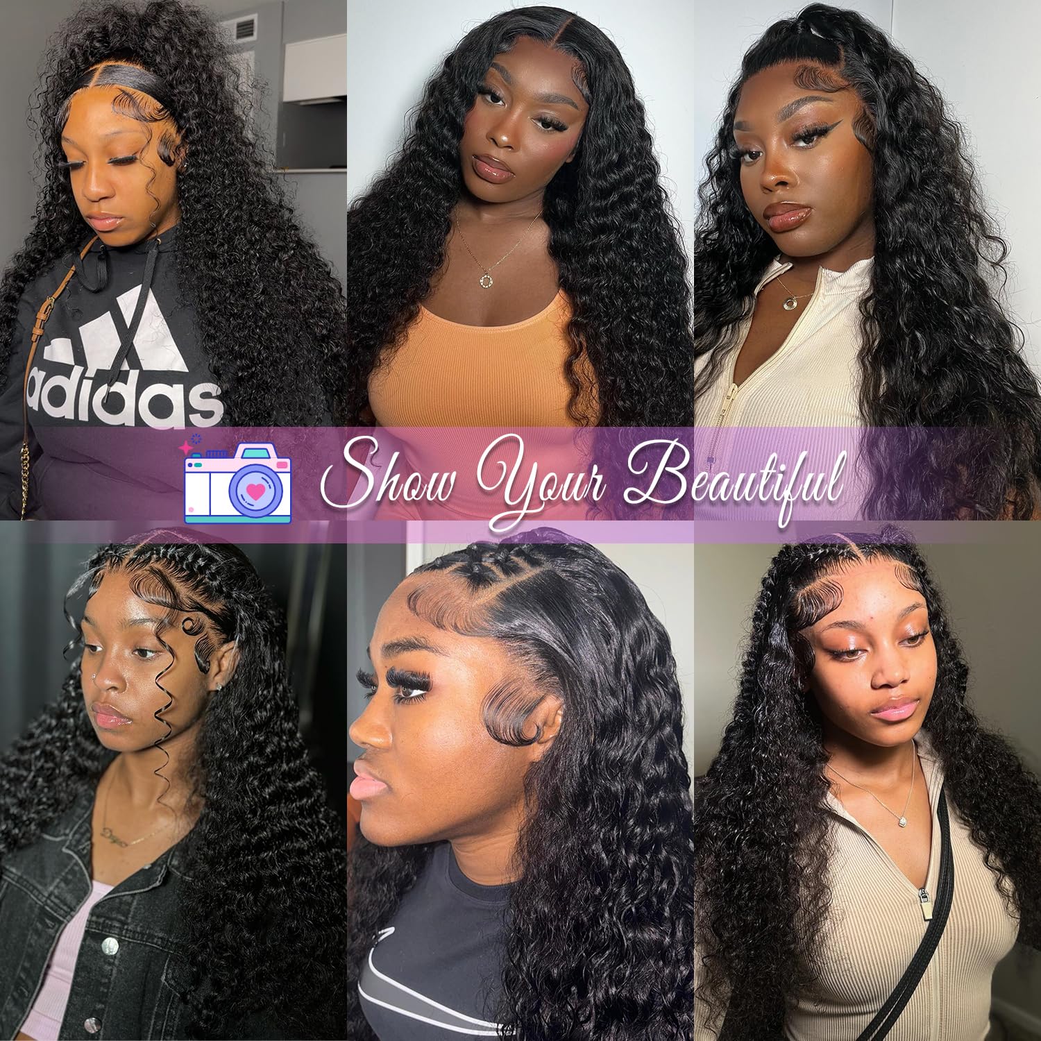 13x6 Deep Wave Lace Front Wigs Human Hair 200% Density Pre Plucked 13x6 HD Transparent Curly Lace Frontal Wig for Women Virgin Brazilian Human Hair Wet n Wavy Wig Realistic Looking 24 Inch - Image 6
