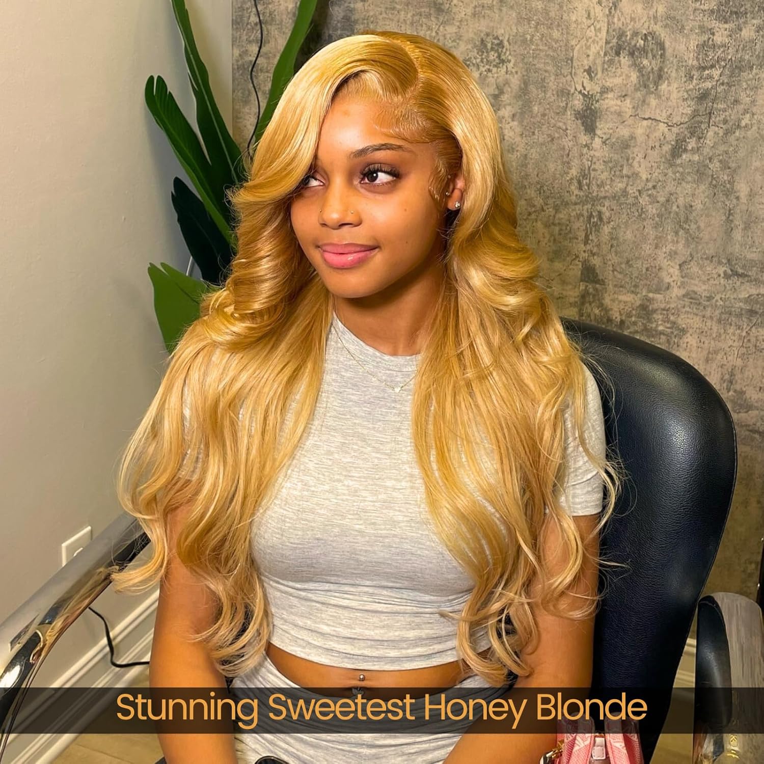ALHER Honey Blonde Bundles with Frontal Human Hair Body Wave, 10A Color #27 Sun-kissed Vibe Golden Blonde Real human hair bundles with 13X4 HD lace frontal Closure Ear to Ear Melt Well 14 16 18+14 In - Image 6