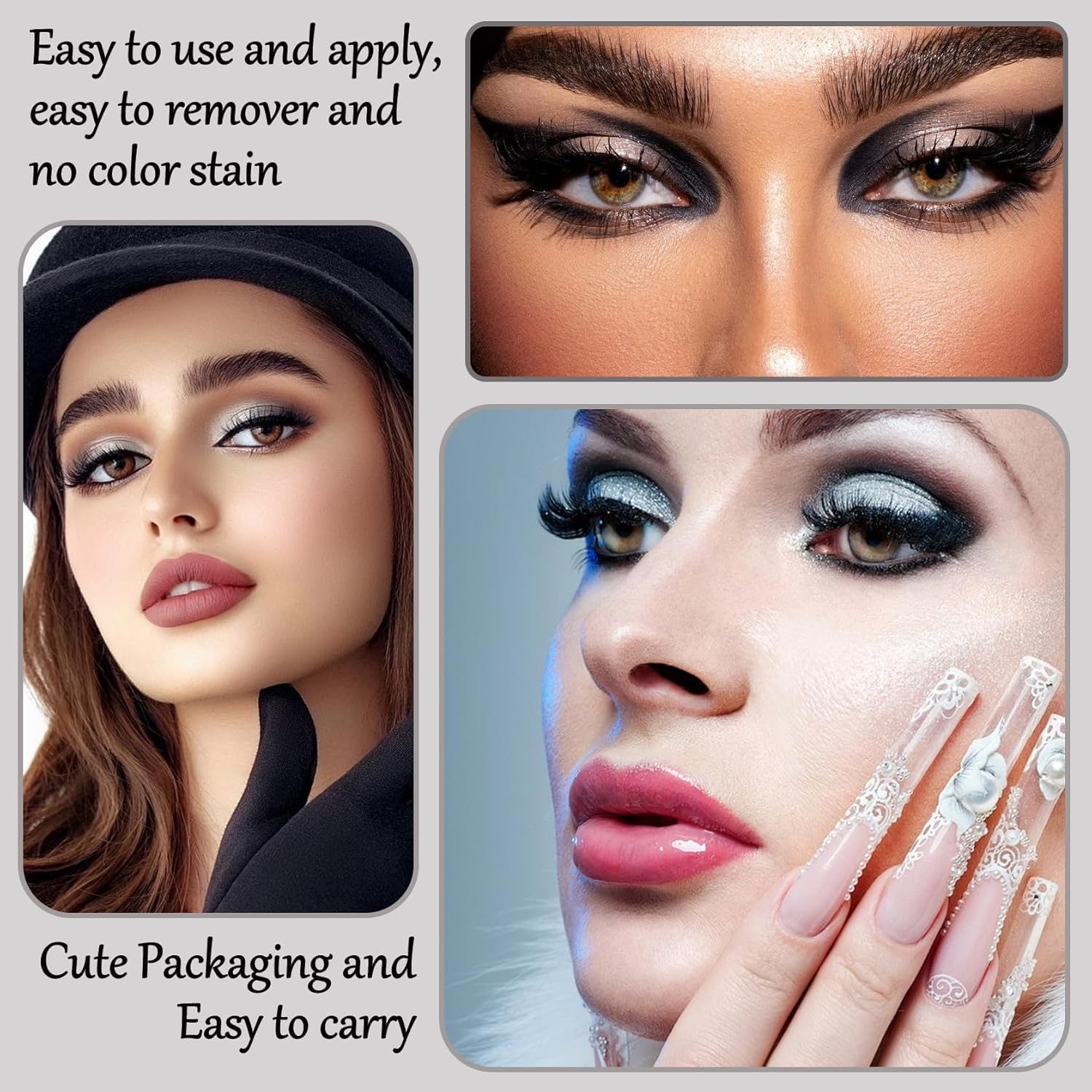 15 Color Black Grey Smoky Eyeshadow Palette Set with 3 Brushes for Daily and Halloween Looks - Image 6
