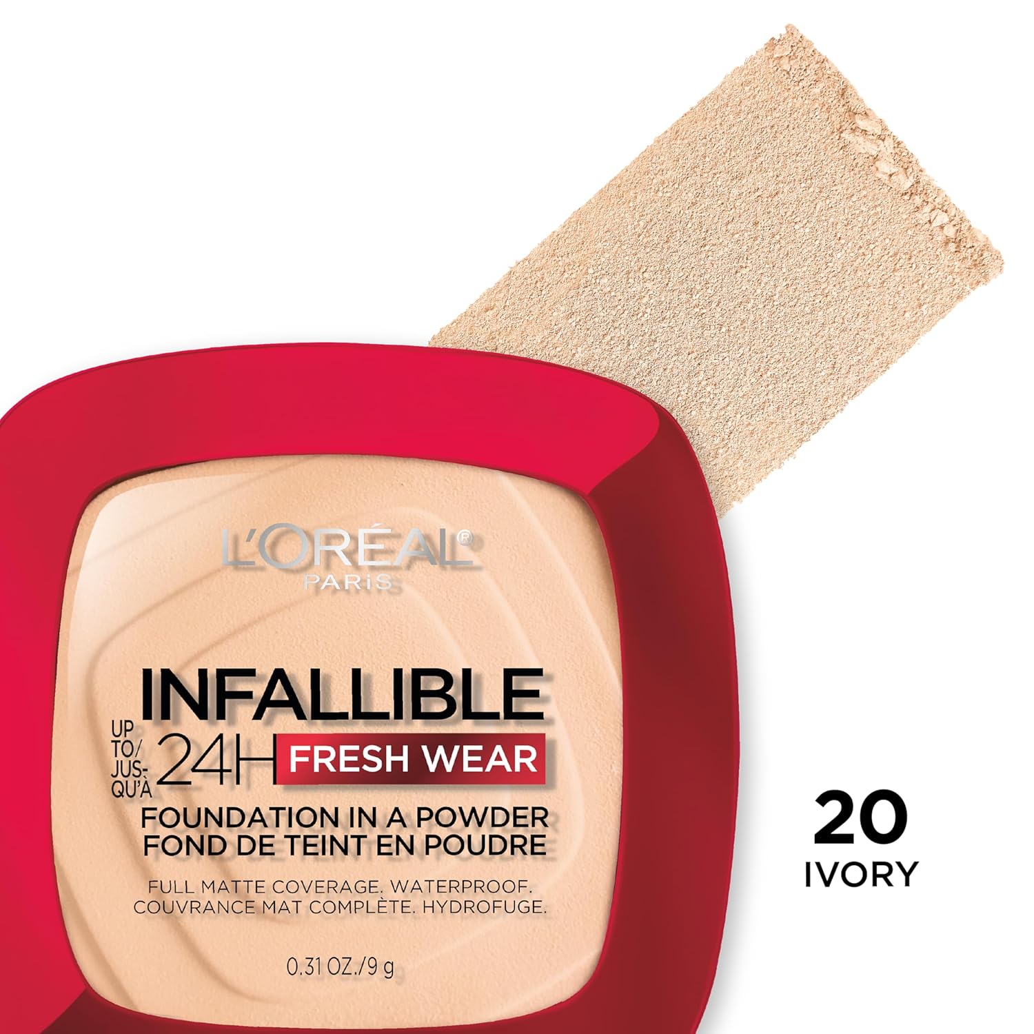 L'Oreal Paris Infallible Fresh Wear Foundation in a Powder, Up to 24H Wear, Ivory, 0.31 oz. - Image 8