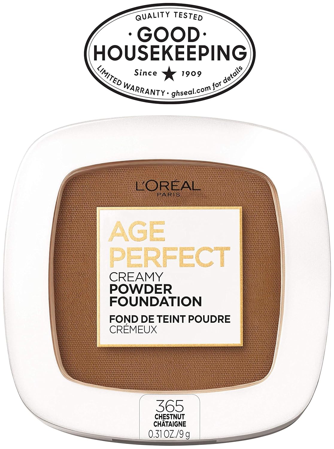 L’Oréal Paris Age Perfect Creamy Powder Foundation Compact, 365 Chestnut, 0.31 Ounce - Image 8