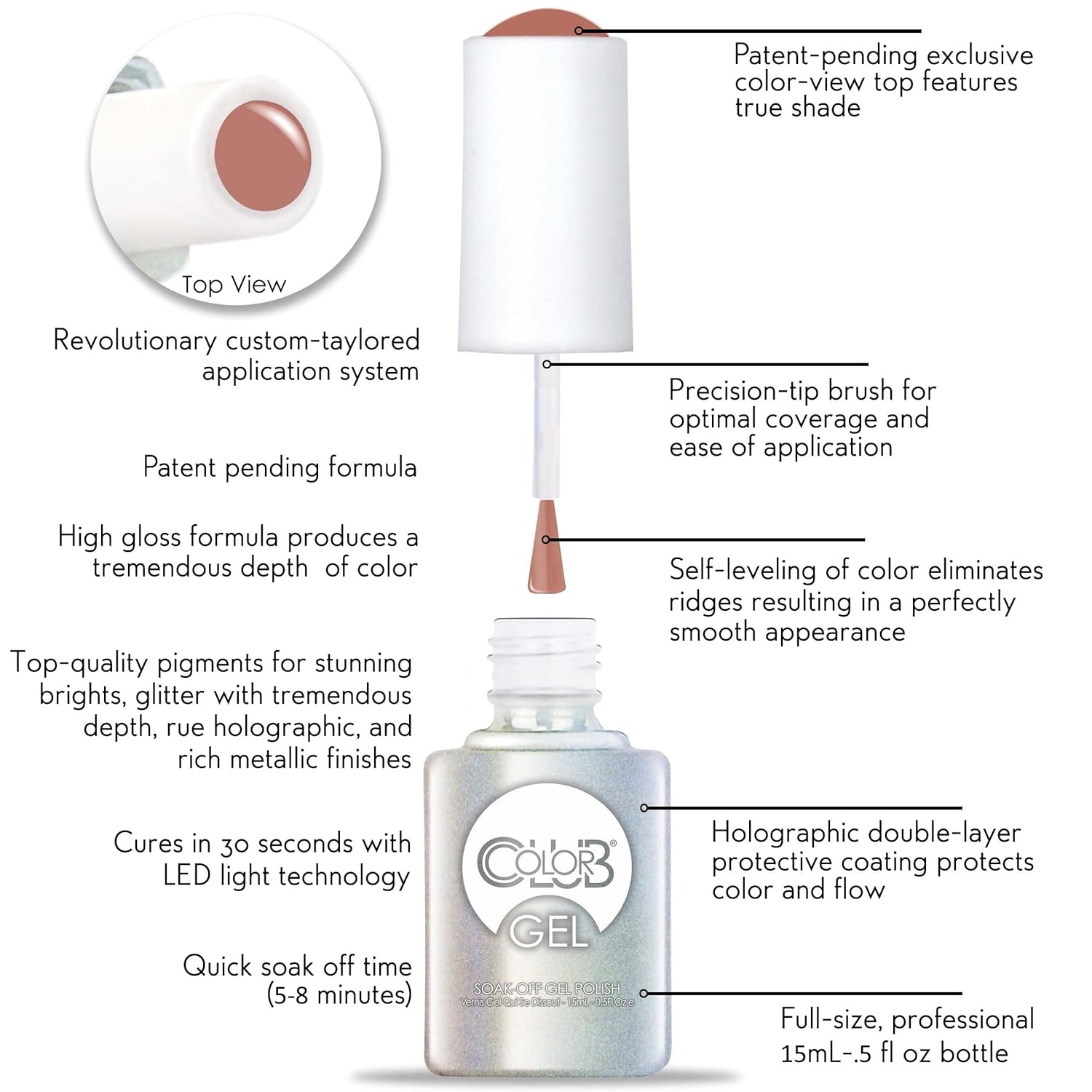 Color Club Best Dressed List Nail Gel Orange Taupe Color Polish, .5 fl oz (15 mL) - Image 5