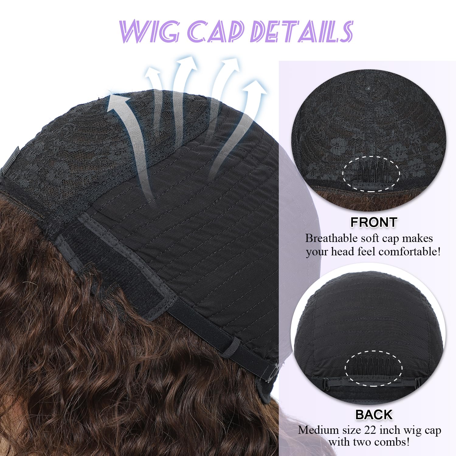 HUA Curly Wig With Bangs Human Hair for Black Women Glueless 12 Inch Water Deep Wave Bob Human Hair Wigs With Bangs for Black Women Short Curly Human Hair Wig With Bangs 180% Density - Image 5