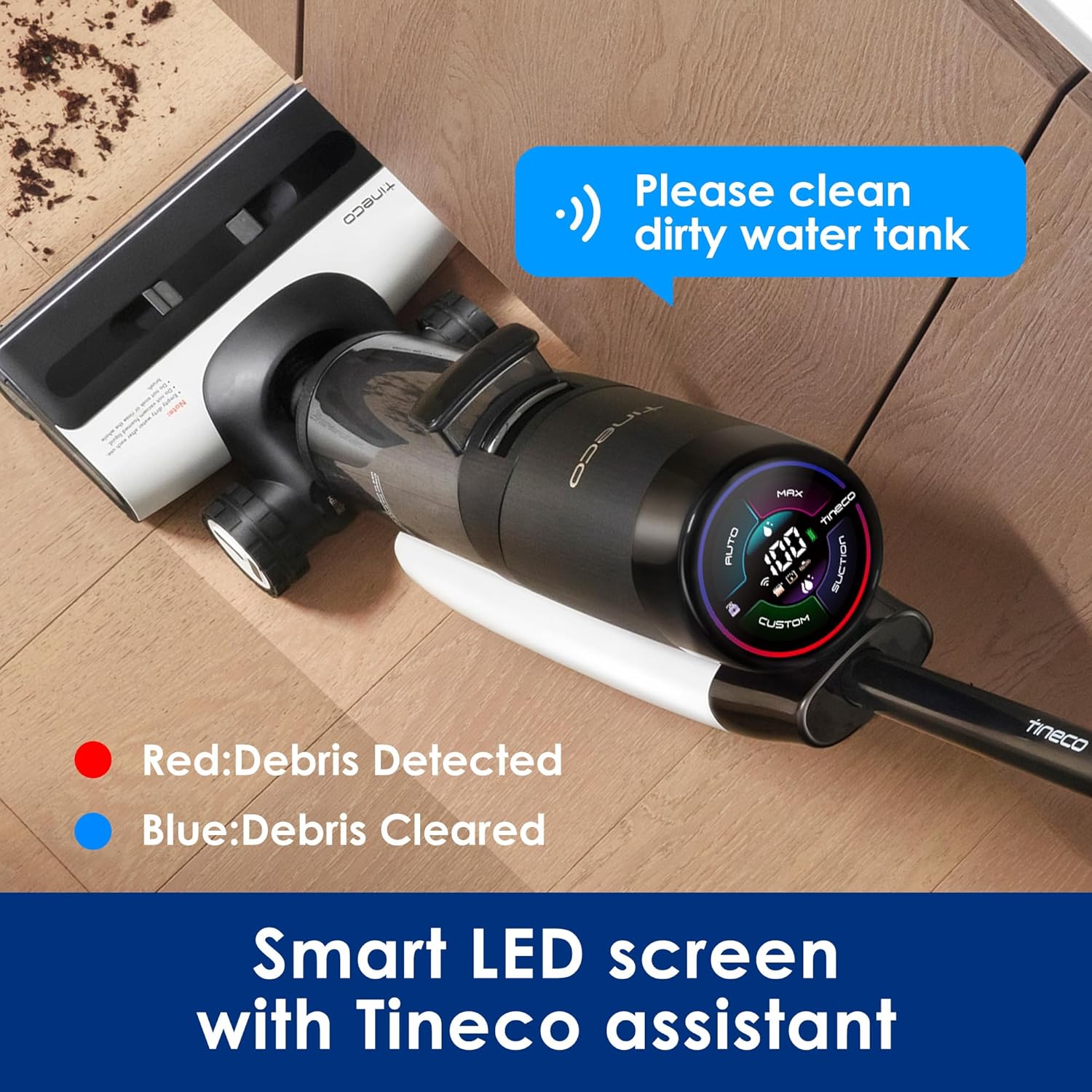 Tineco Floor ONE S7 PRO Cordless Wet Dry Vacuum Cleaner, Smart Floor Cleaner Mop for Hard Floors, Long Run Time, Dual-Sided Edge Cleaning, Self-Cleaning, Centrifugal Drying Process - Image 7