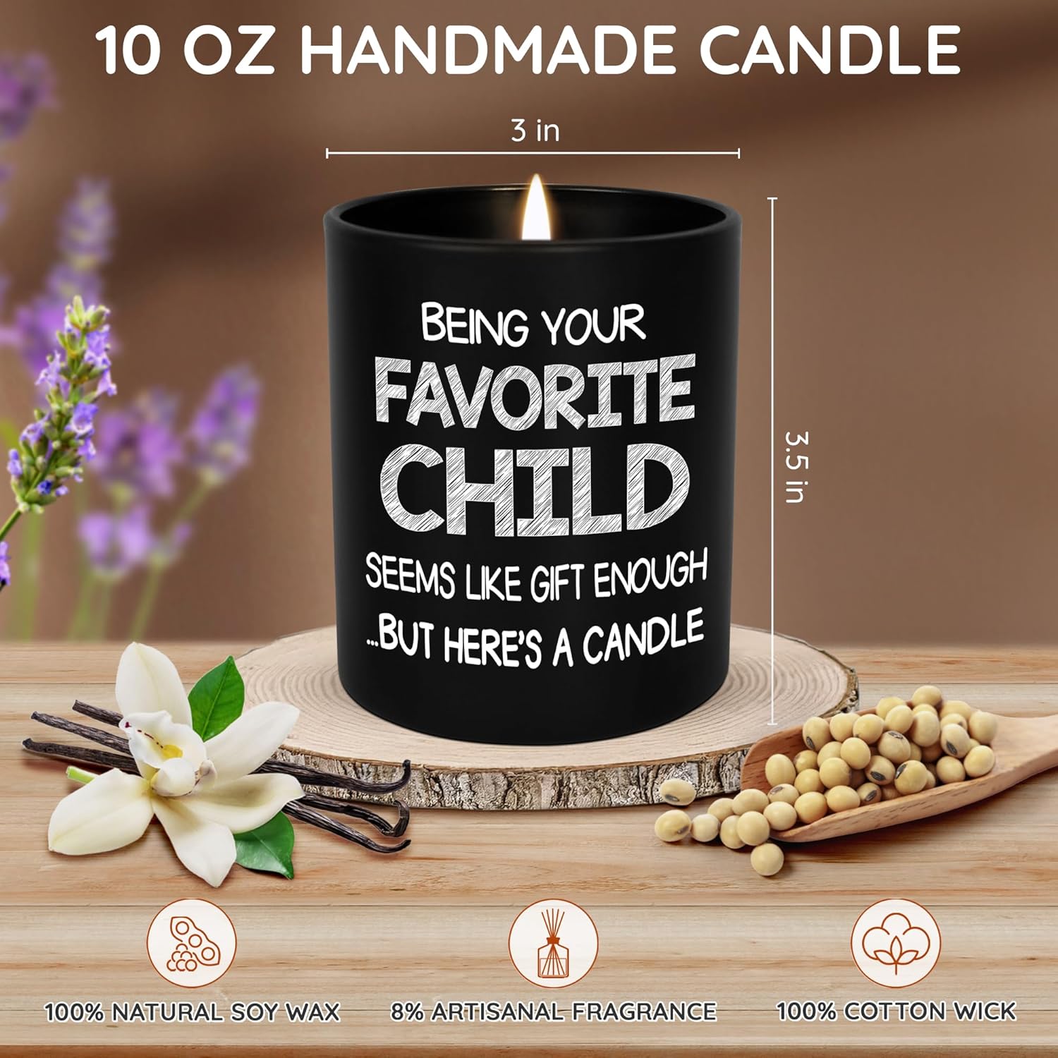 TEEZWONDER Father's Day Gifts for Dad from Daughter Son - Scented Candle Vanilla Lavender 10 oz - Fathers Day Birthday Gifts for Dad Mom, Funny Grandma Grandpa Gift Ideas - Image 4