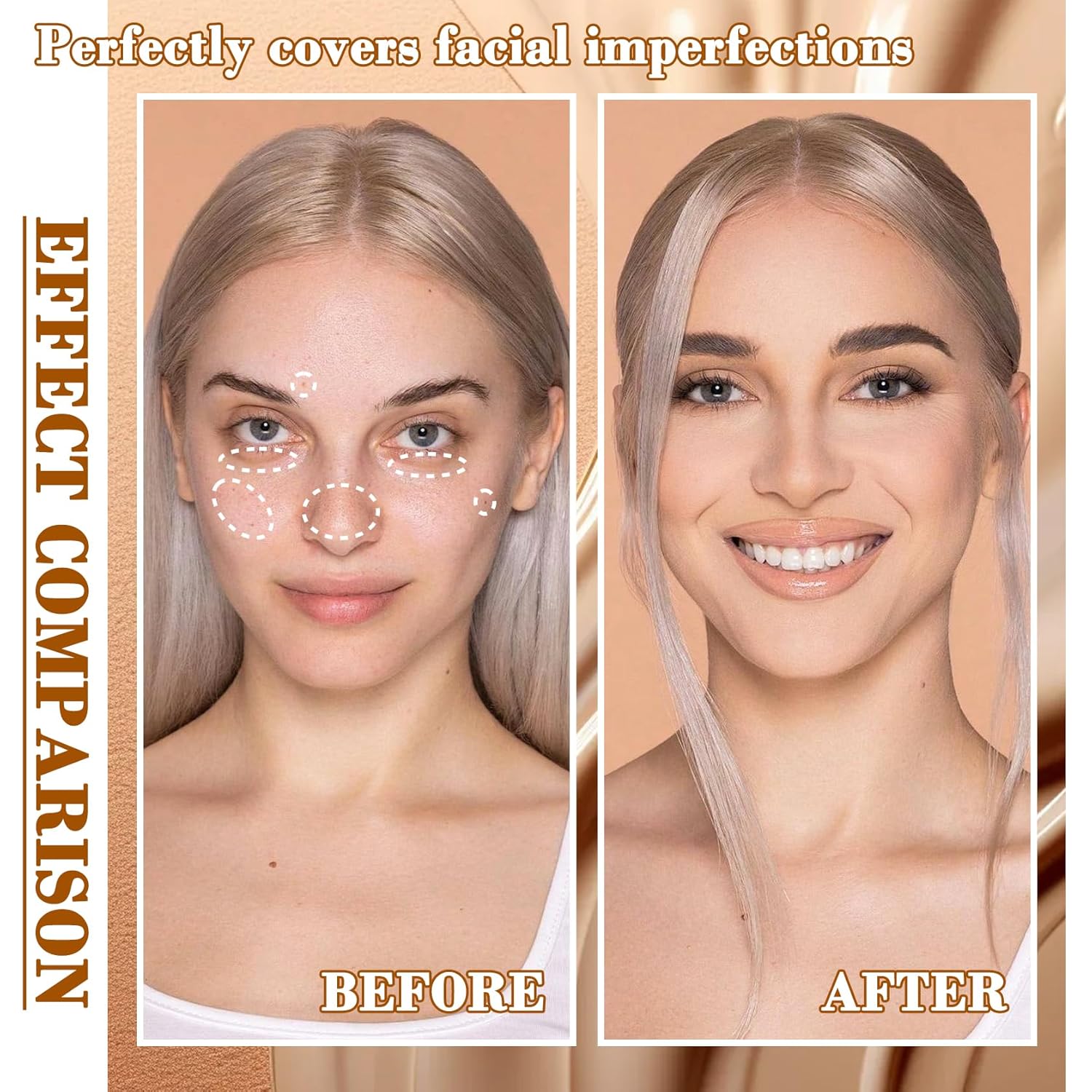 6 Colors Correcting Concealer Palette, Waterproof Long Lasting Full Coverage Contouring Foundation Concealer Palette, Makeup Cream Contour Highlighting Concealer Palette Makeup Kit with Brush(#01) - Image 4