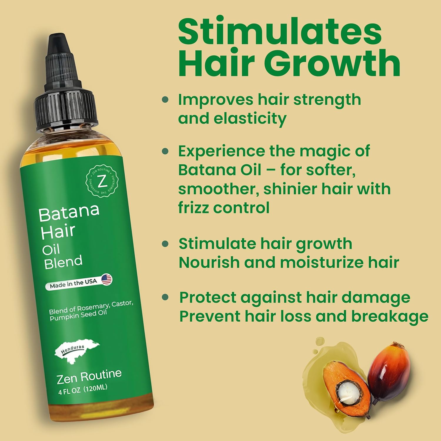 100% Pure Natural Raw Batana Oil Hair Growth Treatment 4 fl Oz Deep Conditioning - Image 2