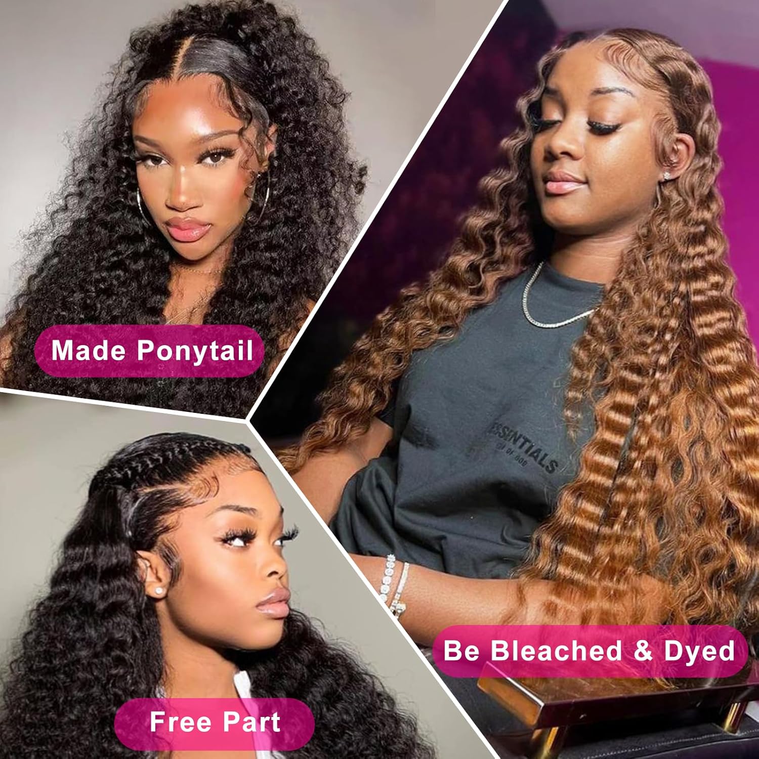 32 Inch 13x6 Deep Wave Lace Front Wigs Human Hair 200% Density HD Lace Front Wigs Human Hair Pre Plucked Natural Color Glueless Wig 100% Virgin Lace Front Wigs for Women - Image 5