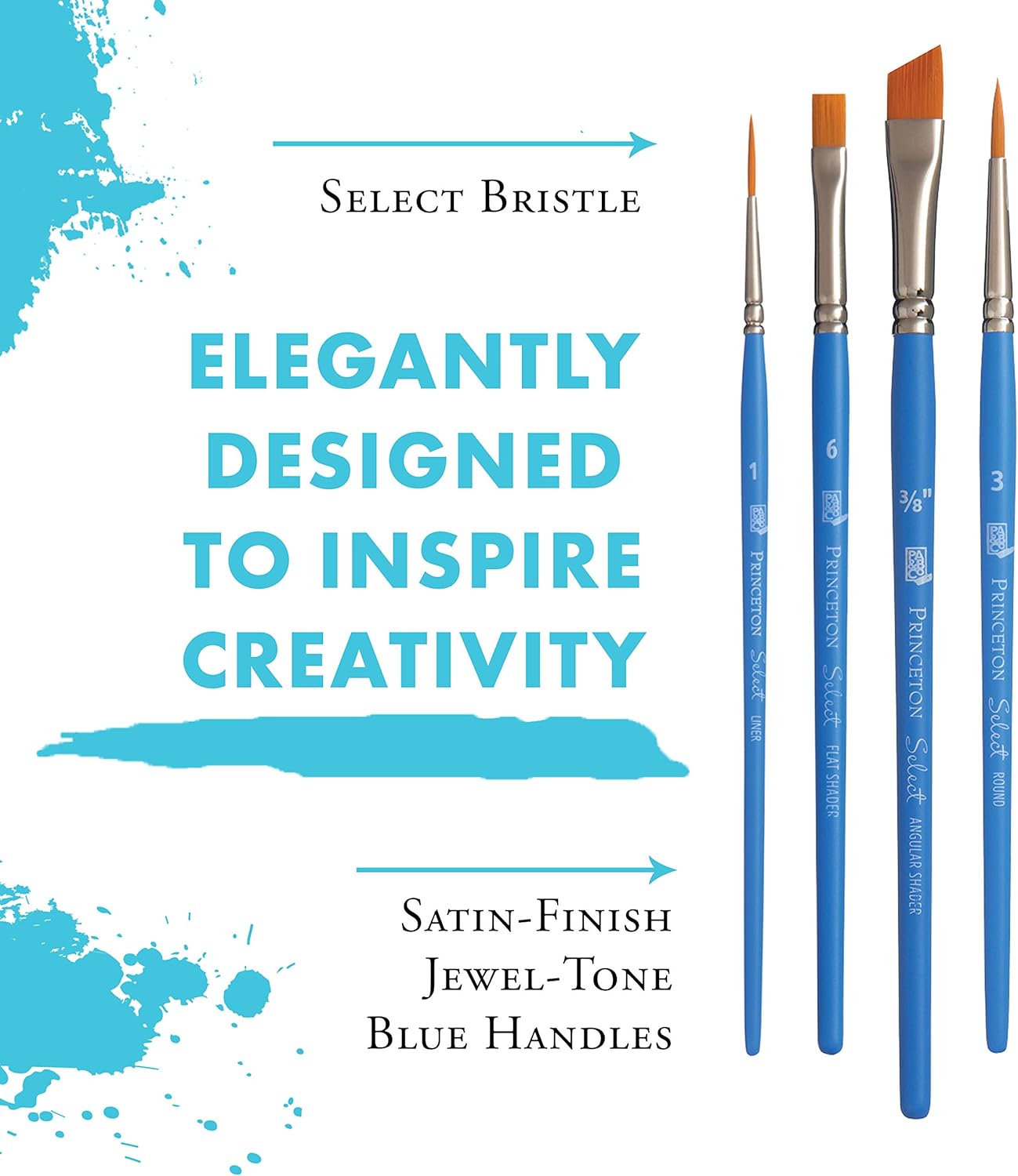 Princeton Select Artiste Paintbrush, 13-4 Brush Set, Blue - Image 4