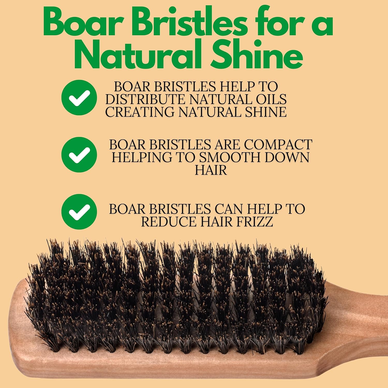 GranNaturals Soft Mens Boar Bristle Hair Brush - Natural Wooden Club Style Wave Hair Brush for Men - Styling Beard Hairbrush for Fine, Thin or Thick Hair - Image 5