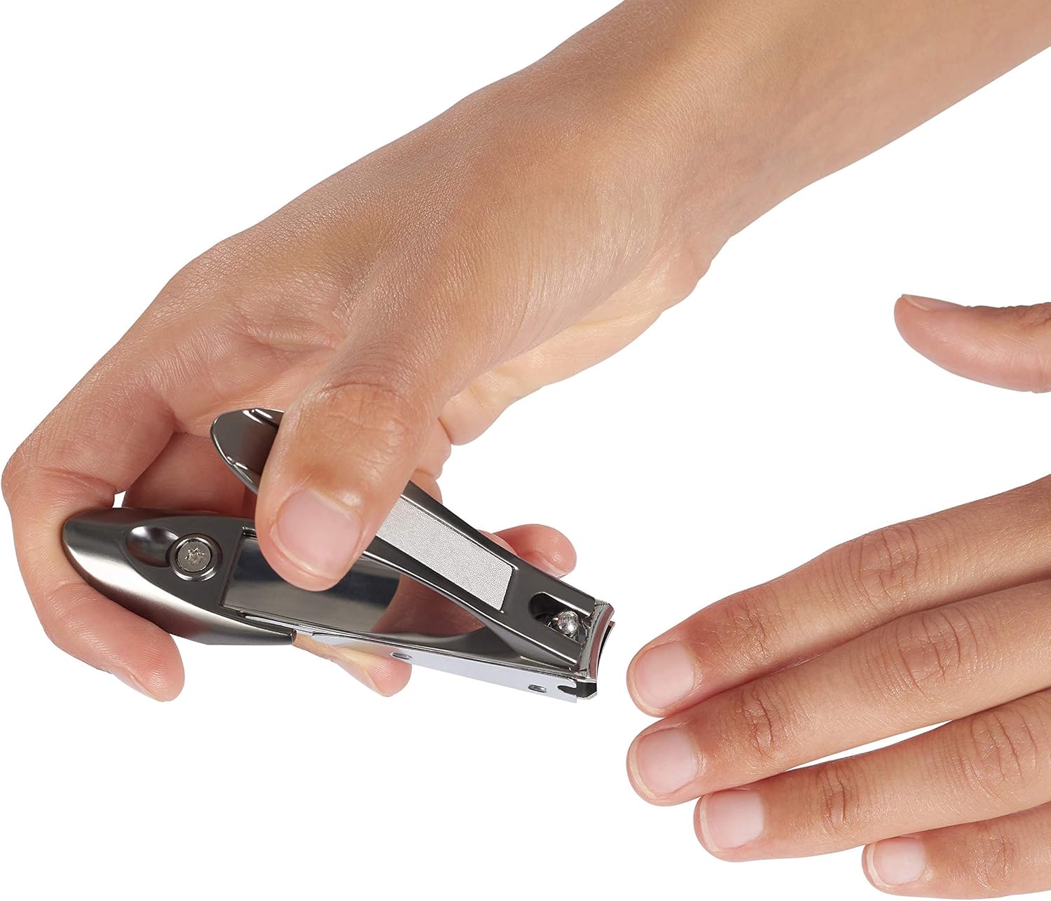 Nail Clippers with Catcher – KLIPP Heavy Duty Stainless Steel Fingernail and Toe Nail Cutter with Curved Surgical Blades and Built-in Nail File – Ergonomic Handle with Wide Jaws for Thick Nails - Image 4