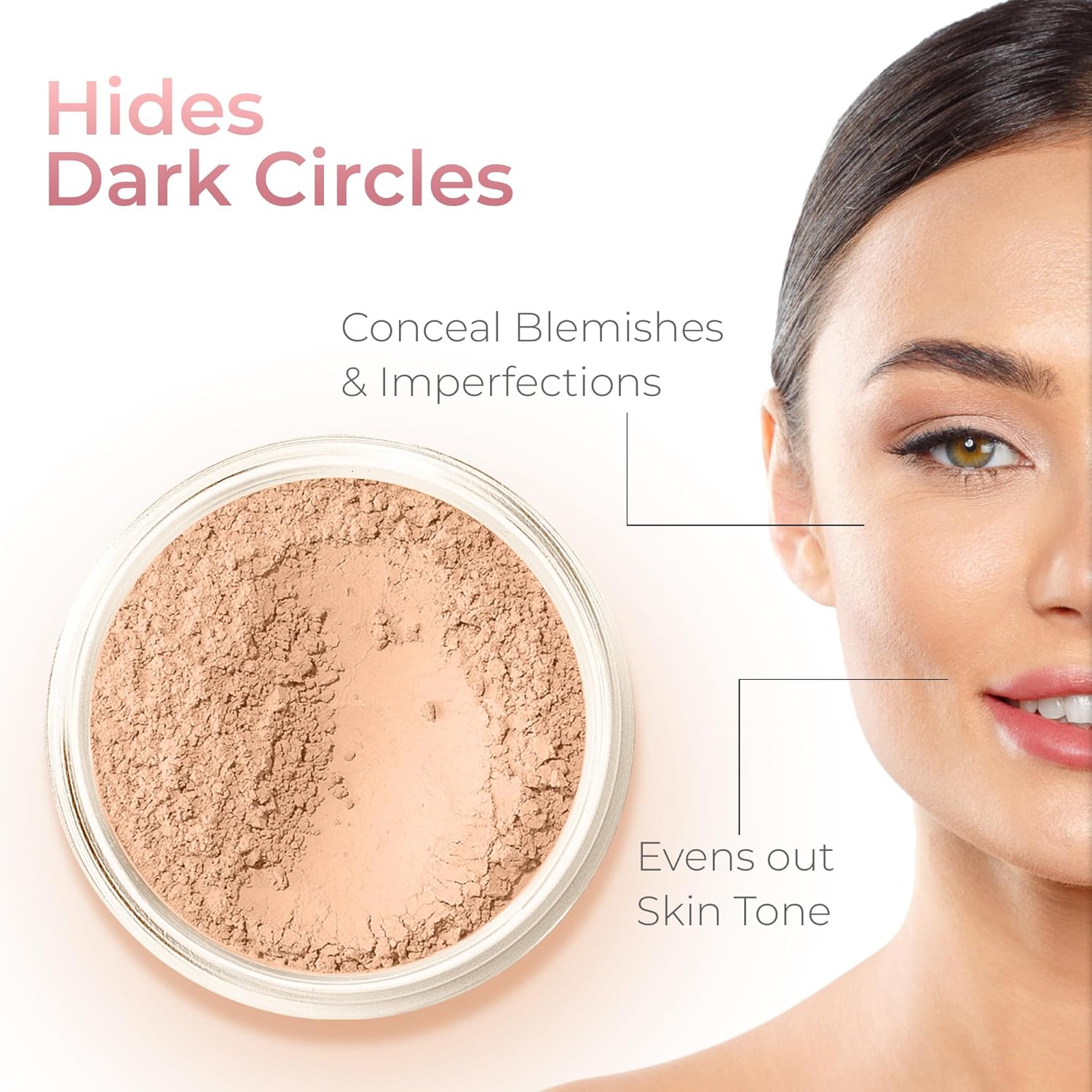 ULTIMATE KIT (WARM- Neutral Shade, Most Popular) Full Size Mineral Makeup Set Matte Foundation Kit Bare Face Sheer Powder Cover - Image 6