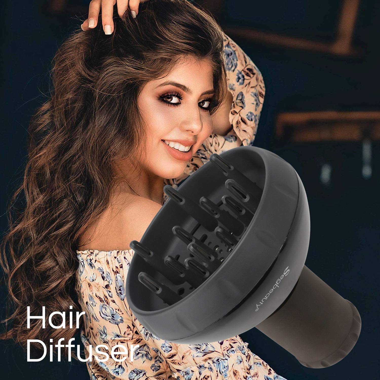 Segbeauty Hair Diffuser for Curly Hair, Upgraded Adjustable Air Flow, Deep Bowl, Professional Salon Frizz-free Fast Dry Diffuser Attachment with 1.57"-1.97" Nozzle, Black - Image 7