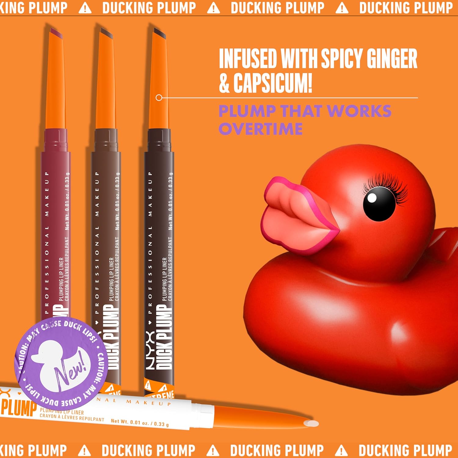 NYX PROFESSIONAL MAKEUP Duck Plump Plumping Lip Liner, Matte Pencil With Up To 10HR Wear, Subtle Touch (Deep Nude Lip Liner) - Image 8