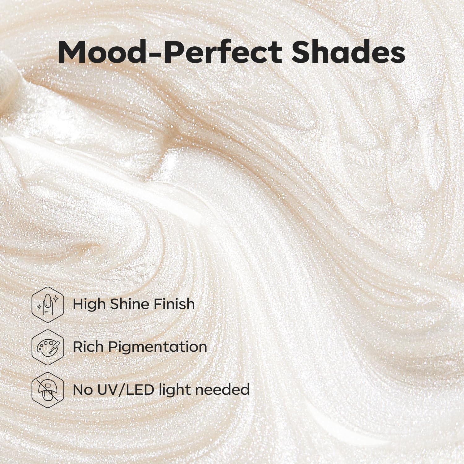 modelones Pearl White Nail Polish, Shimmer Glitter White 15 ml Quick Dry Nail Lacquer Strengthener Long Last Shine Fingernail Toe Nail Art DIY Home Travel Manicure Gift for Women Girls 0.5 Fl Oz - Image 3