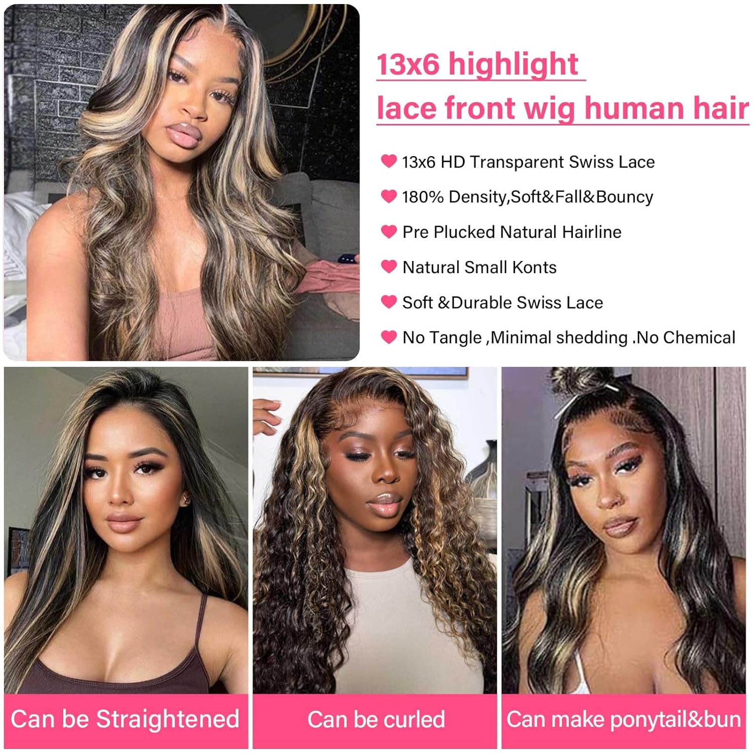 180 Density 26 Inch Body Wave HD Transparent Lace Front Wig 1b27 Balayage Human Hair - Image 6