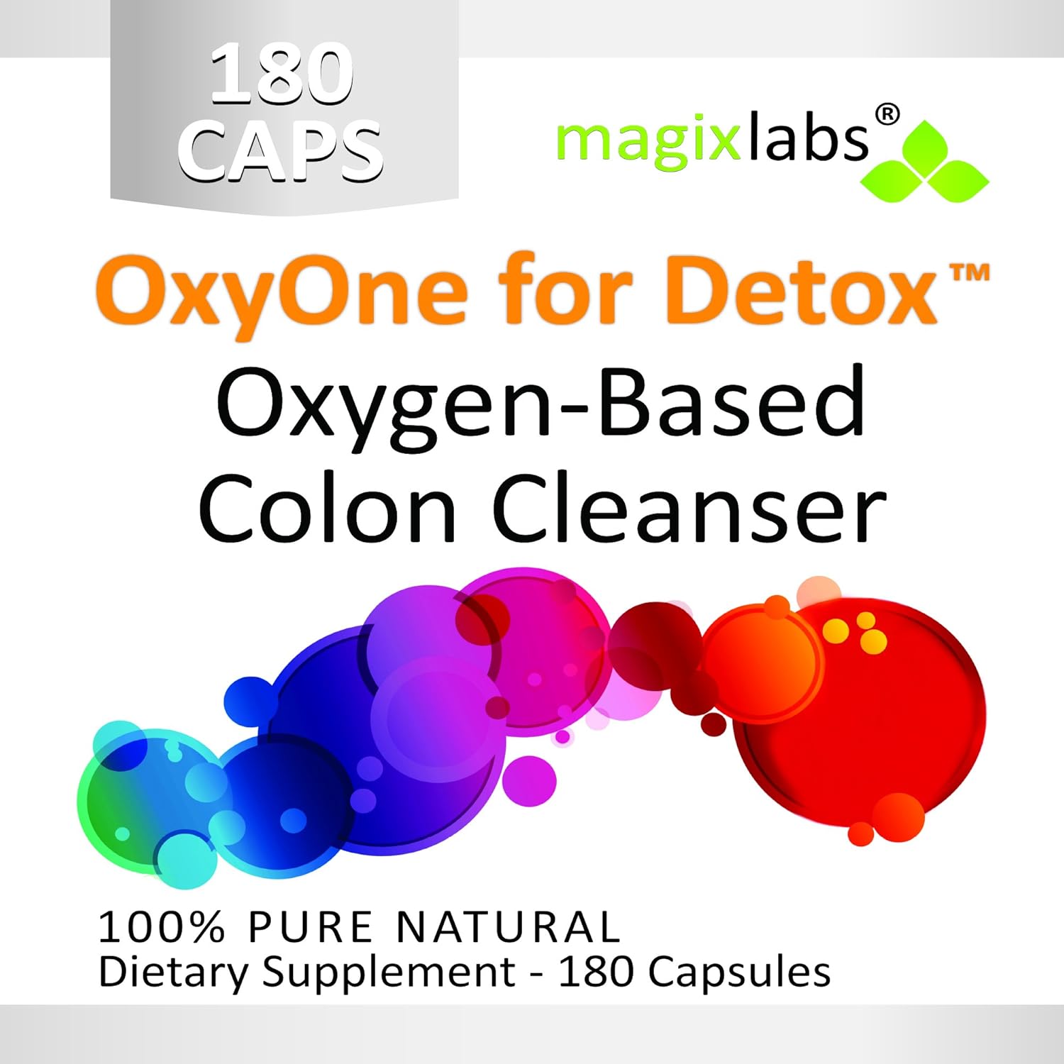 OxyOne for Detox – Powerful All Natural Oxygen-Based Colon Cleanser (Oxy Magnesium Powder) for Cleanse + Detox - 180 caps - Image 2