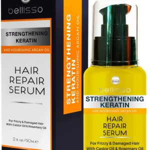 Keratin Hair Serum - Heat Protection Treatment and Anti Frizz Control - Protectant Oil and Straightener for Frizzy and Damaged Split Ends - Smoothing Products for Shine, Advanced Care for Women