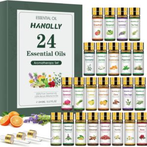 Essential Oils Set - 24 Pcs Essential Oil Kit for Diffuser, Aromatherapy, Massage, Skin Care, Soap & Candle Making - Premium Aromatherapy Diffuser Oils Set