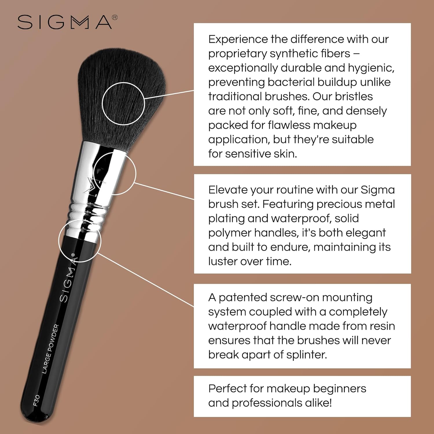 Sigma Beauty Makeup Brush Set – 7-Piece Travel Makeup Brushes for Flawless Application of Foundation Makeup, Blending, Contour, Eyeshadow & Brow Makeup – Compact & Stylish Carrying Case (8 pcs) - Image 3
