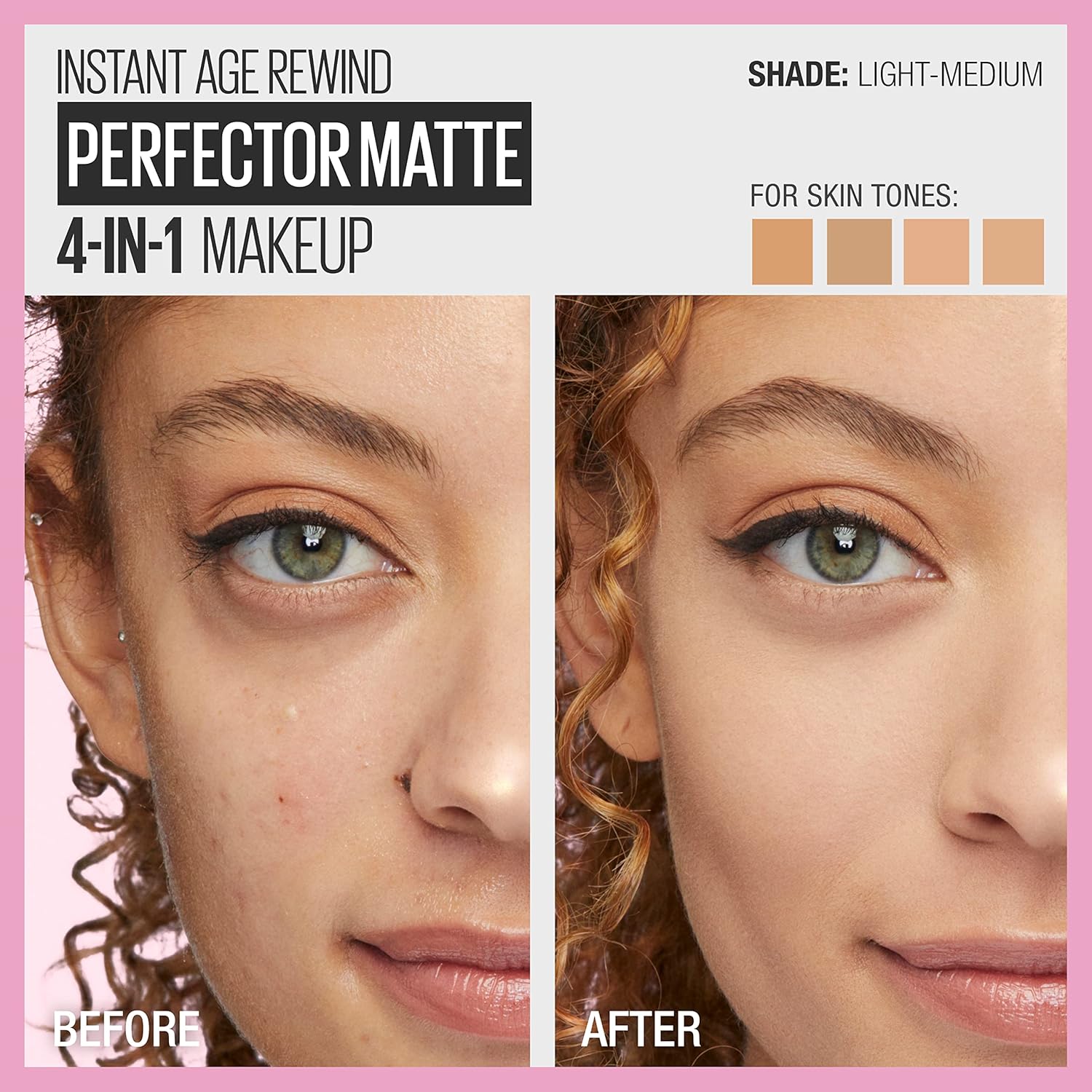 Maybelline Instant Age Rewind Instant Perfector 4-In-1 Matte Makeup, 02 Light/Medium, 1 Count - Image 3