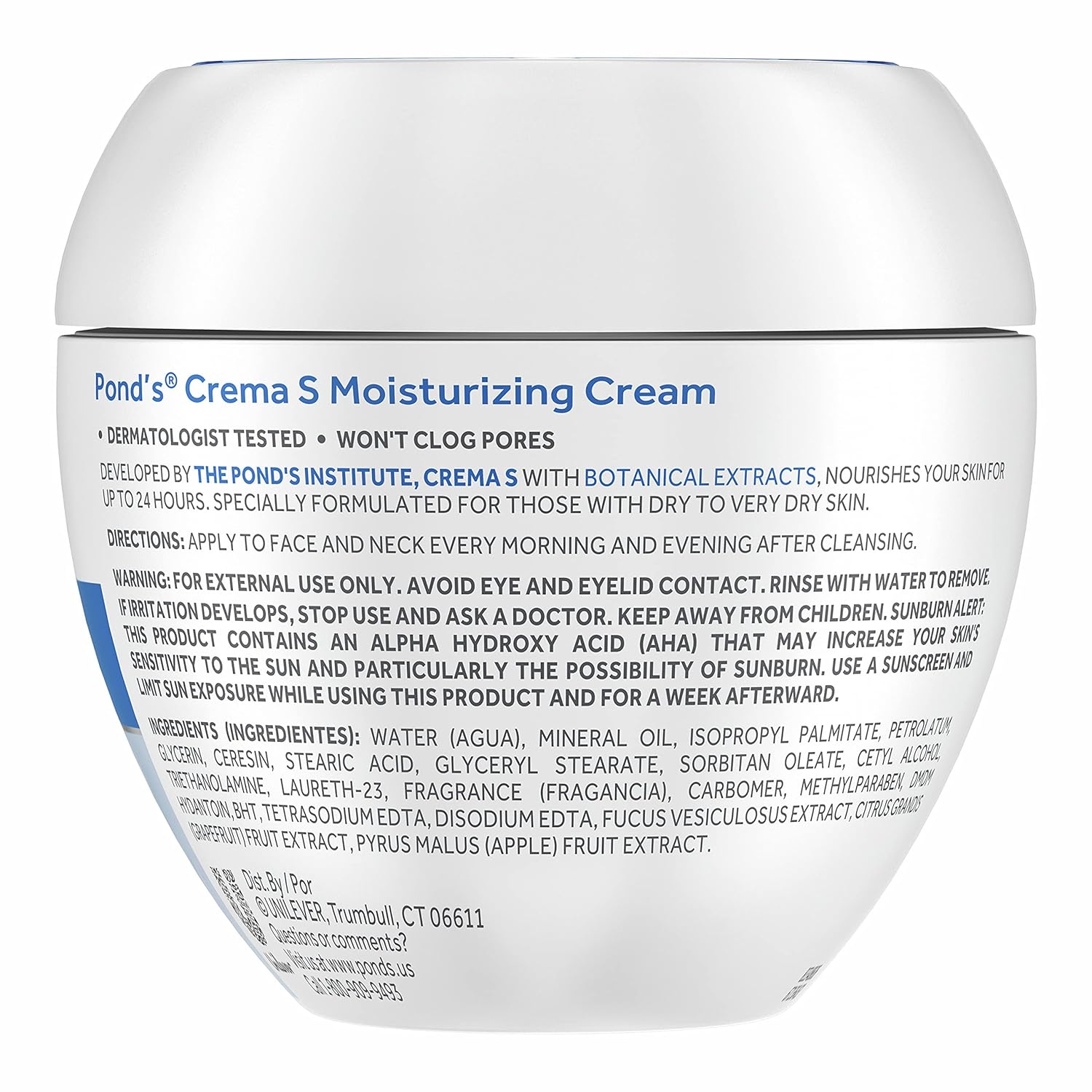 POND'S Crema S Nourishing Face Moisturizer for Women, Skin Care Facial Moisturizer Cream for Dry to Very Dry Skin, Nourishes for up to 24 hours 14.1 oz - Image 2