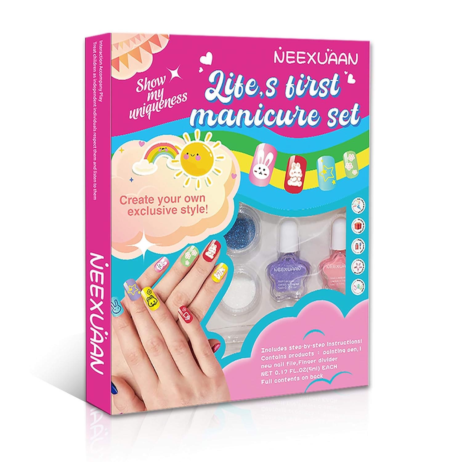 Kids Nail Polish Set for Girls Nail Polish Kit for Kids Ages 7-12 Quick Dry & Non-Toxic Nails Polish Manicure Set for Girls Gifts - Image 8