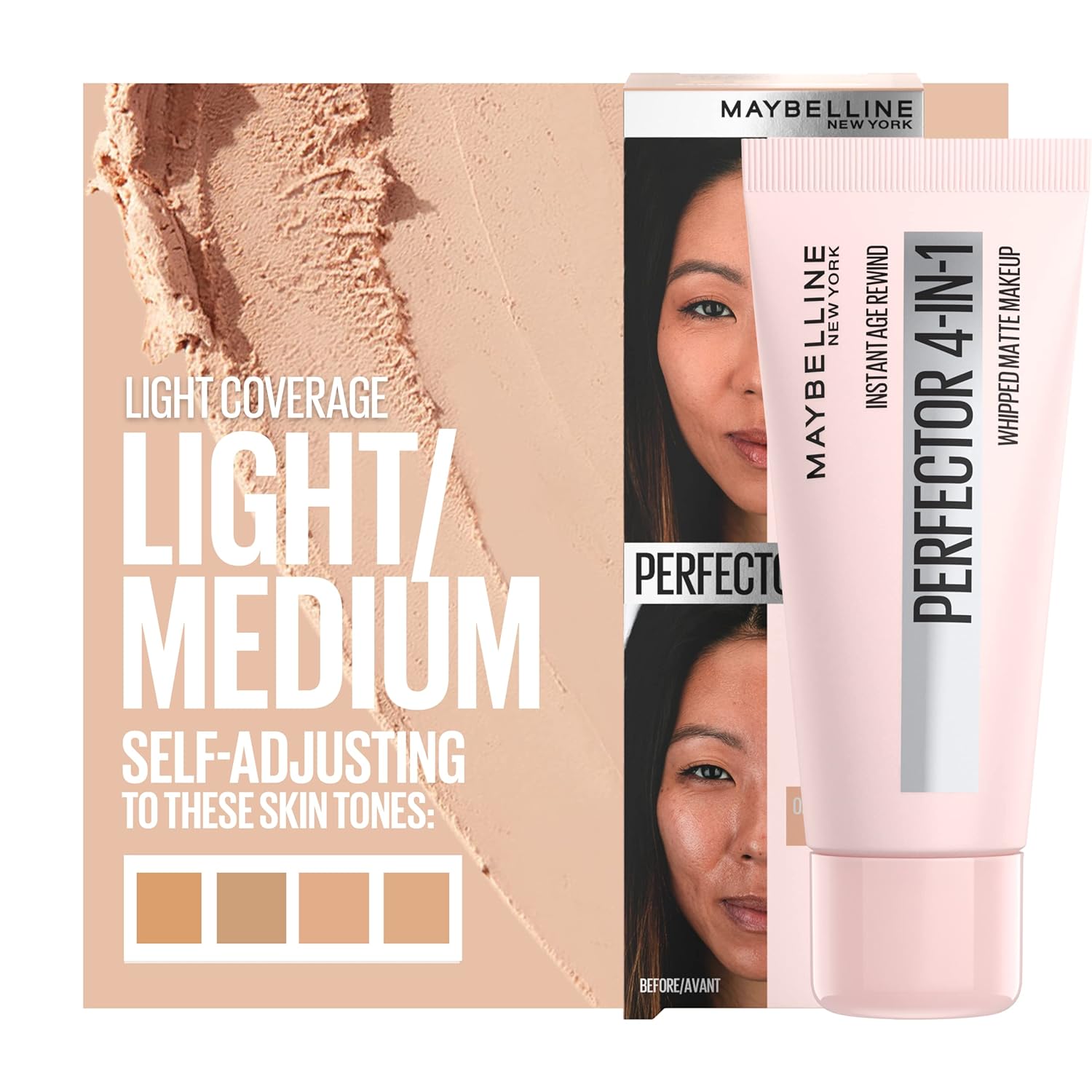 Maybelline Instant Age Rewind Instant Perfector 4-In-1 Matte Makeup, 02 Light/Medium, 1 Count - Image 5